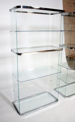 Floating Steel and Glass Etageres