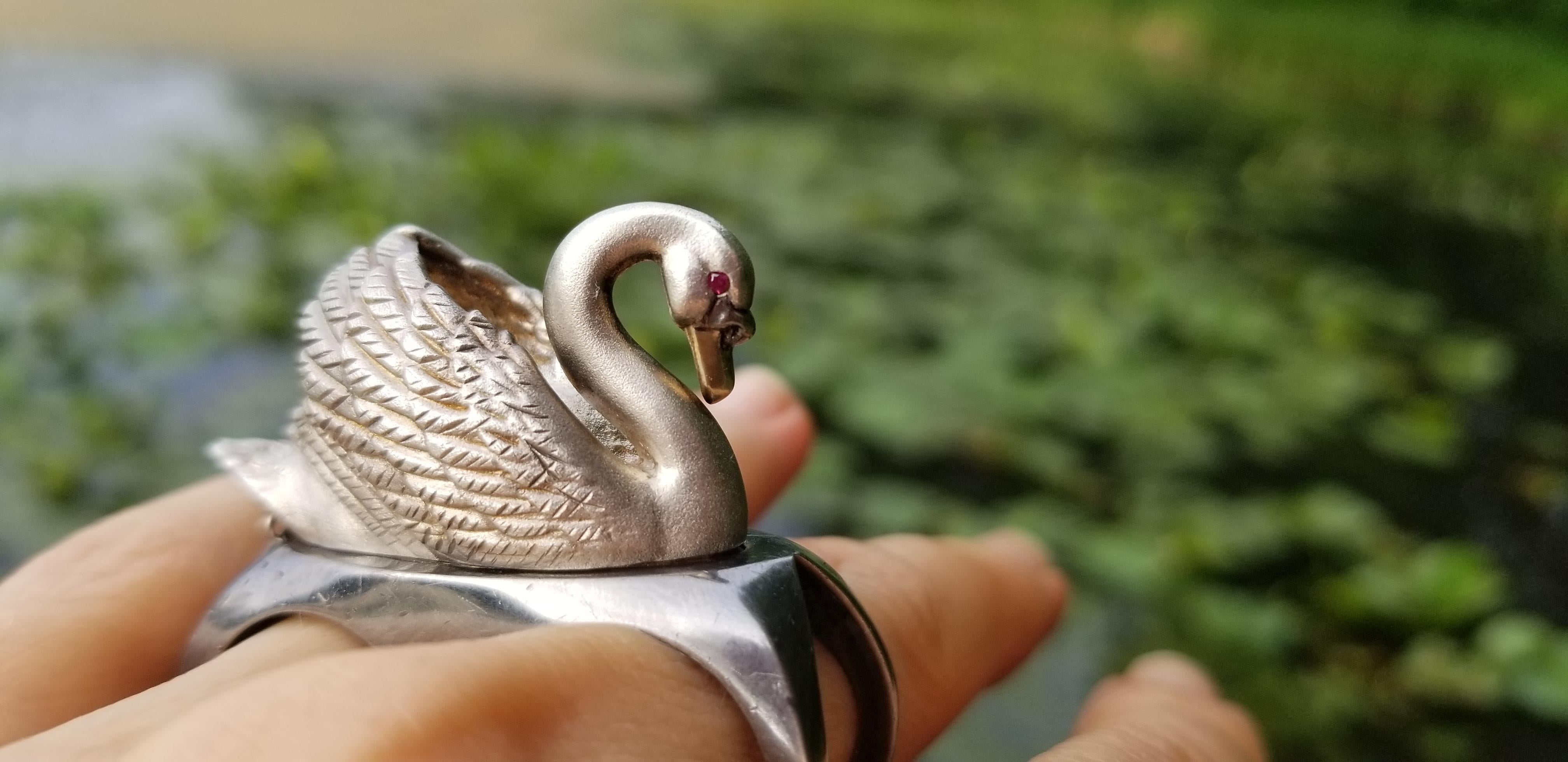 Women's Floating Swan ring For Sale