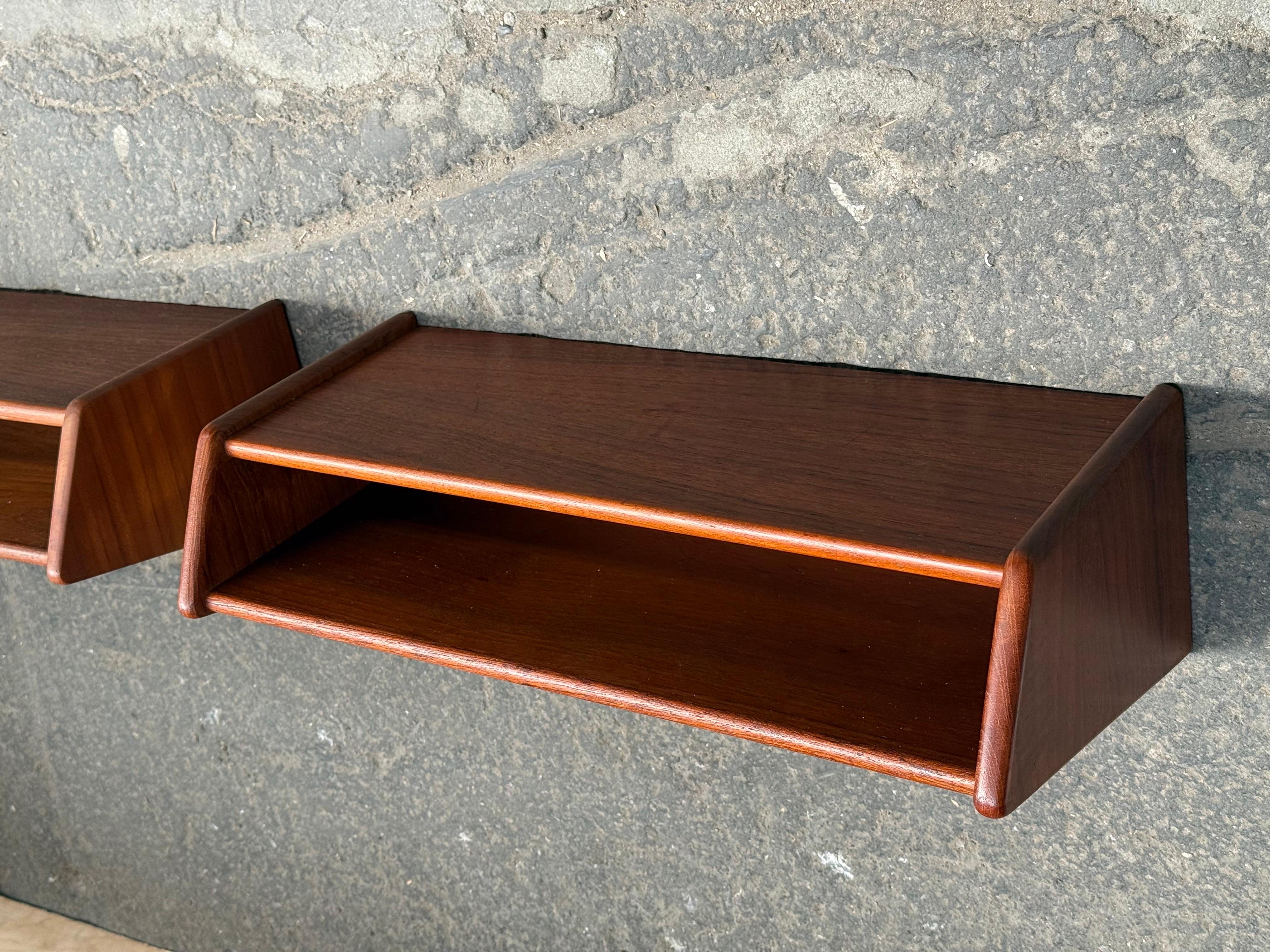 Schwimmende Nachttische aus Teakholz von Aksel Kjærsgaard, 1960er Jahre im Angebot 12