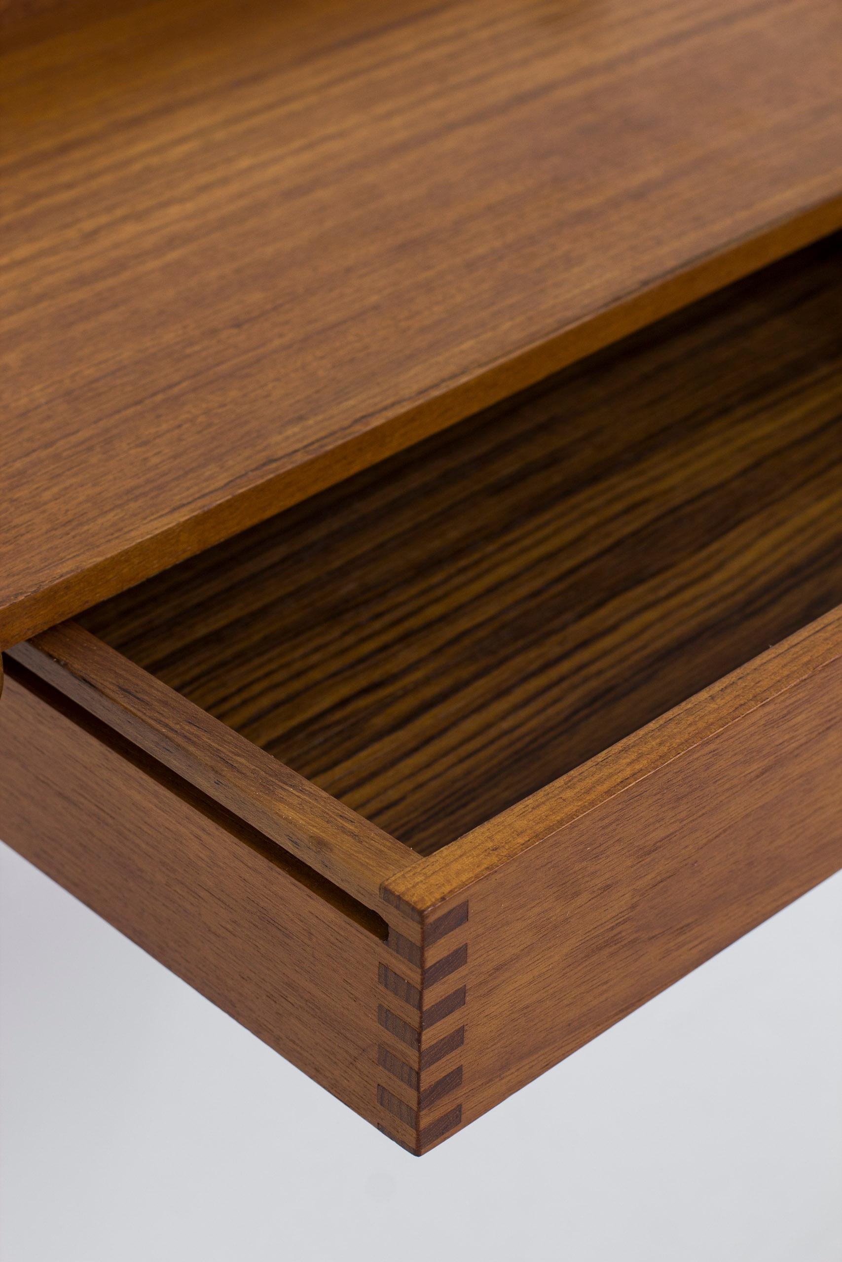 Floating teak nightstands by Kai Kristiansen, Denmark, 1960s In Good Condition In Hägersten, SE