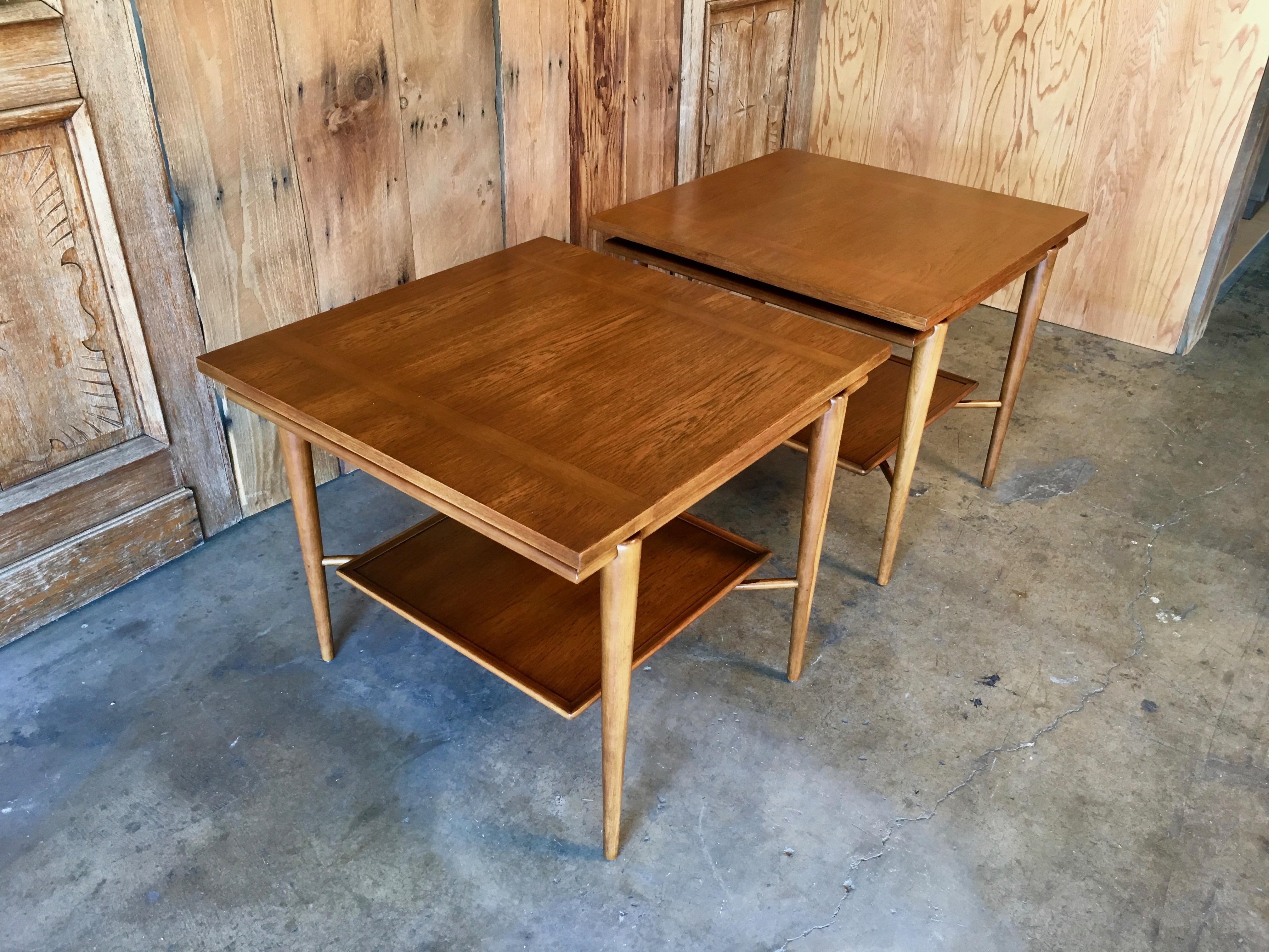 Floating Top End Tables by John Widdicomb In Good Condition In Denton, TX