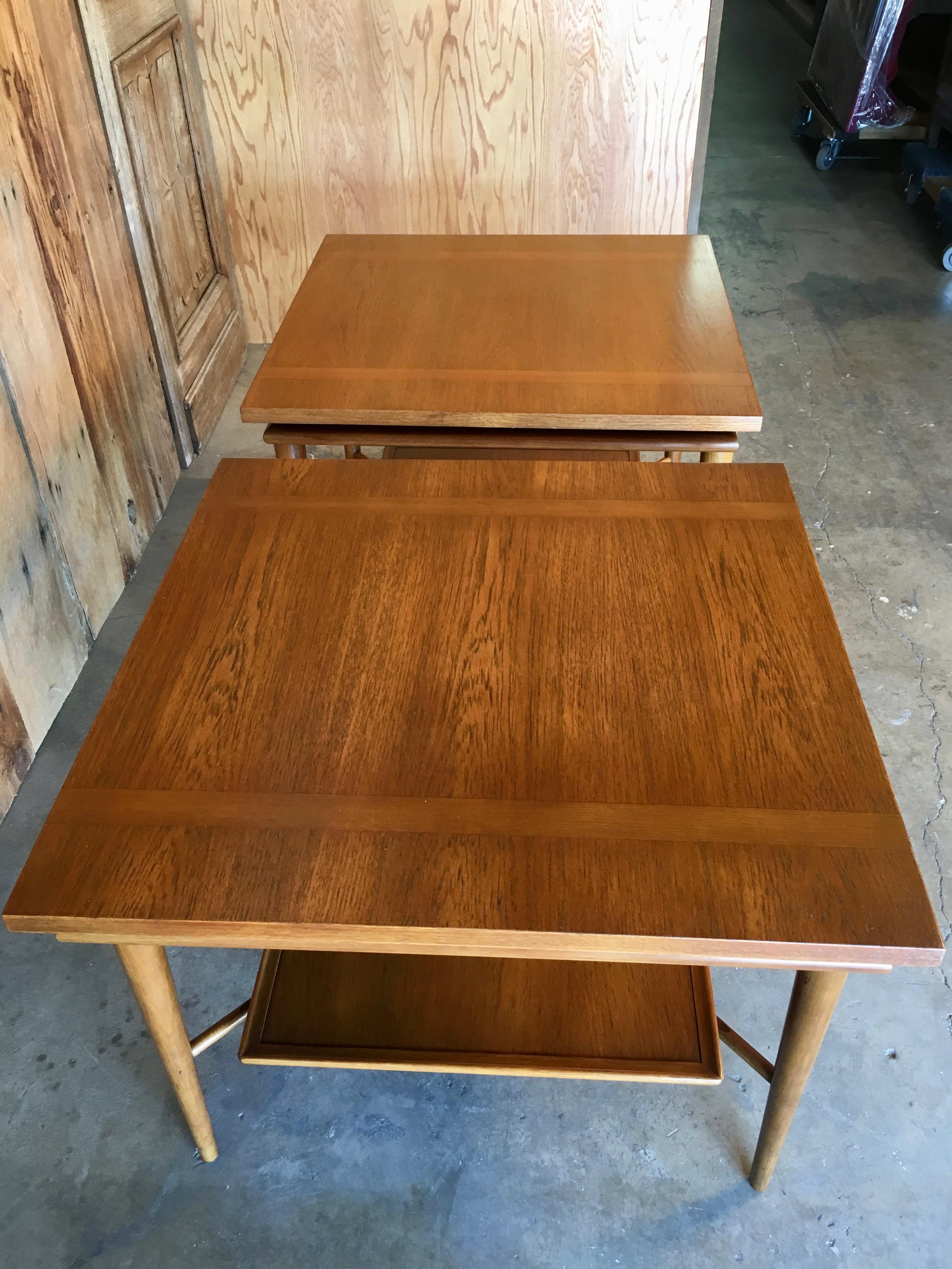 20th Century Floating Top End Tables by John Widdicomb