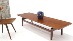Floating Top Solid Oiled Walnut Low Coffee Table or Long Bench by Jens Risom