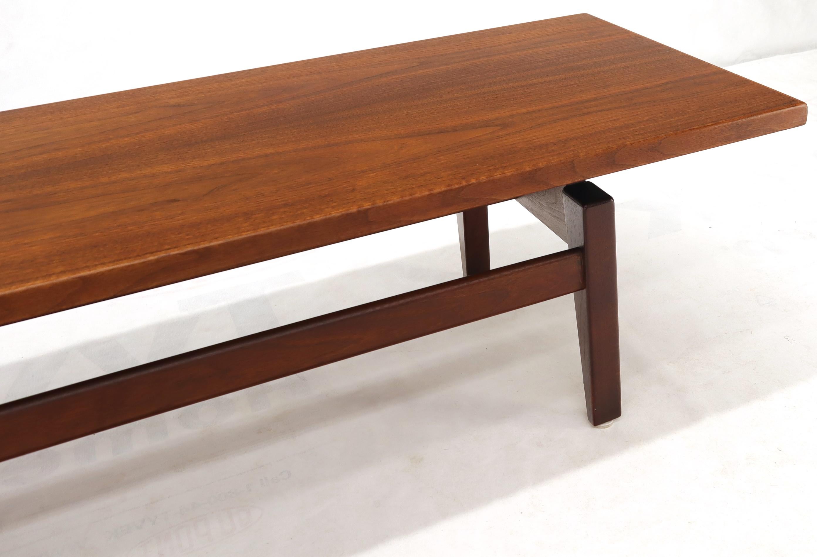 Floating Top Solid Oiled Walnut Low Coffee Table or Long Bench by Jens Risom In Excellent Condition In Rockaway, NJ