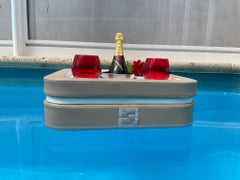 Floating Tray with Frappé for Glasses and Champagne Botles Fascínio