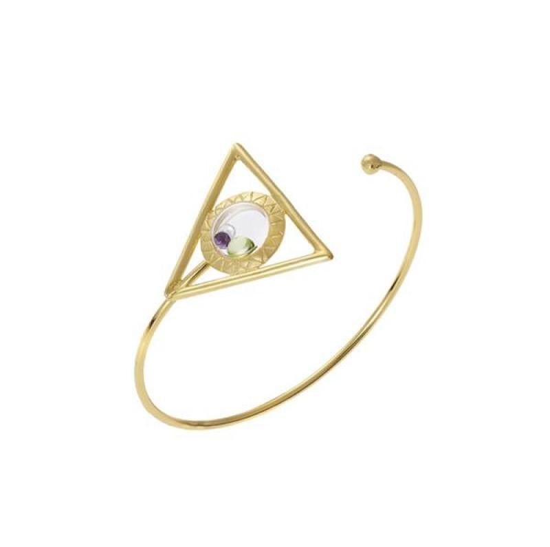 Floating Triangle Bracelet in Gold For Sale