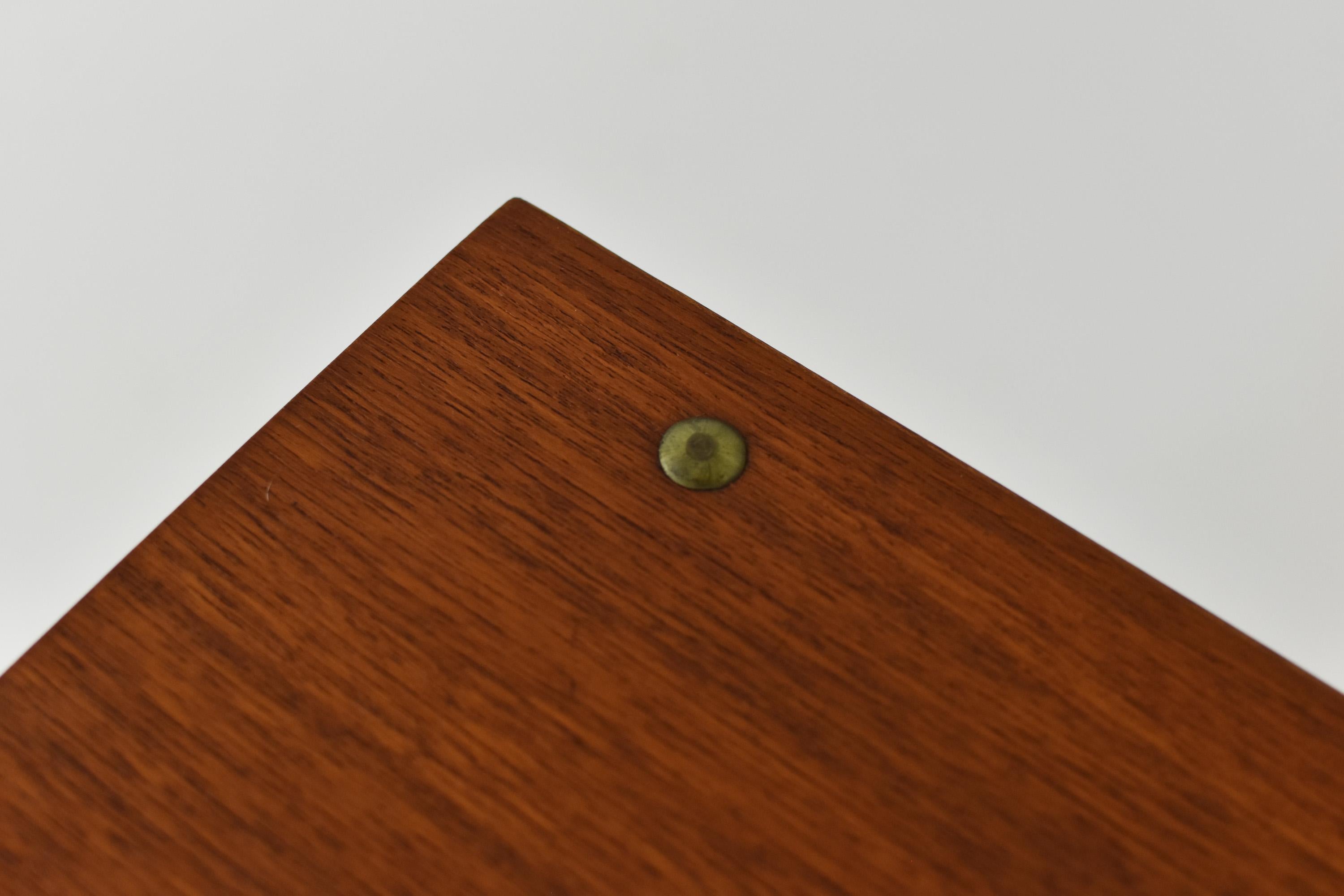 Brass Floating Wall Cabinet in Teak from Denmark, 1950’s