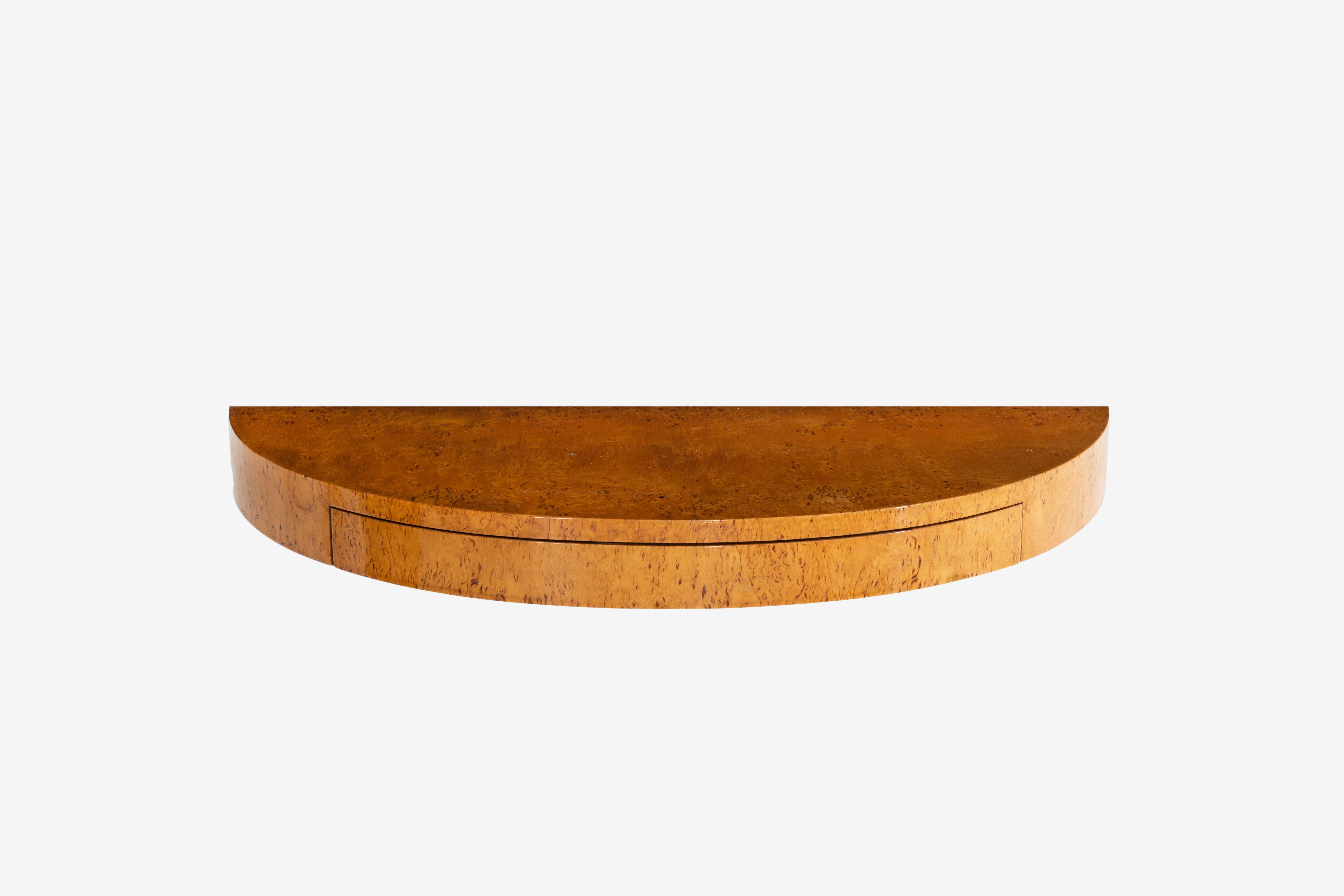 Mid-Century Modern Floating Wall Console Demilune by Edward Wormley for Dunbar