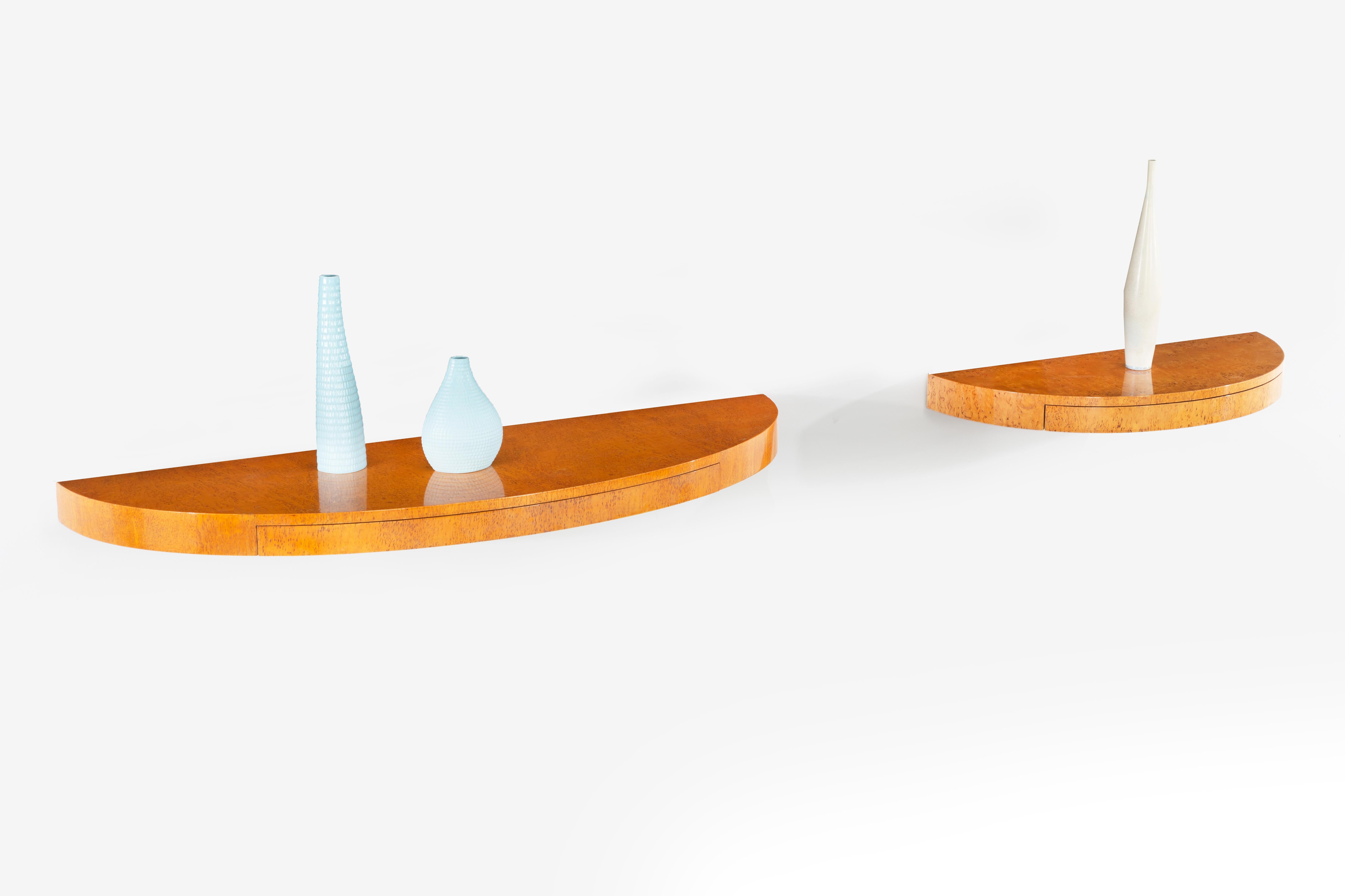 American Floating Wall Console Demilune by Edward Wormley for Dunbar