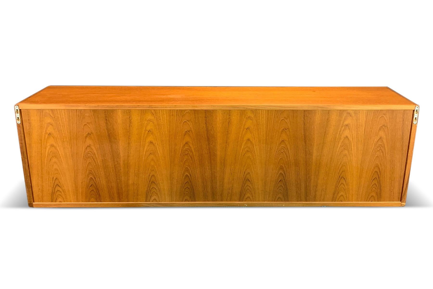Floating / Wall Mounted Teak Credenza by Silkeborg In Good Condition In Berkeley, CA