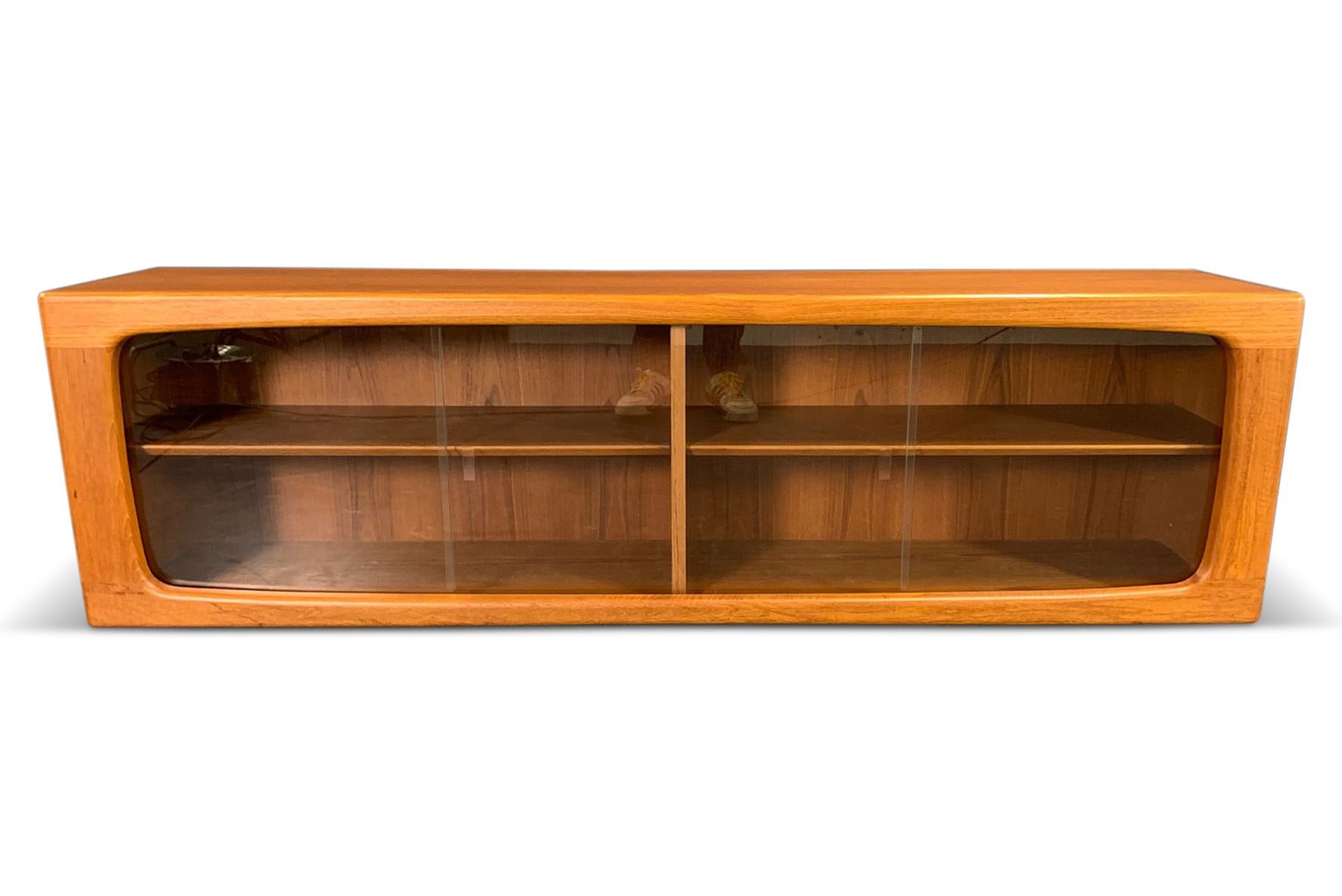Glass Floating / Wall Mounted Teak Credenza by Silkeborg