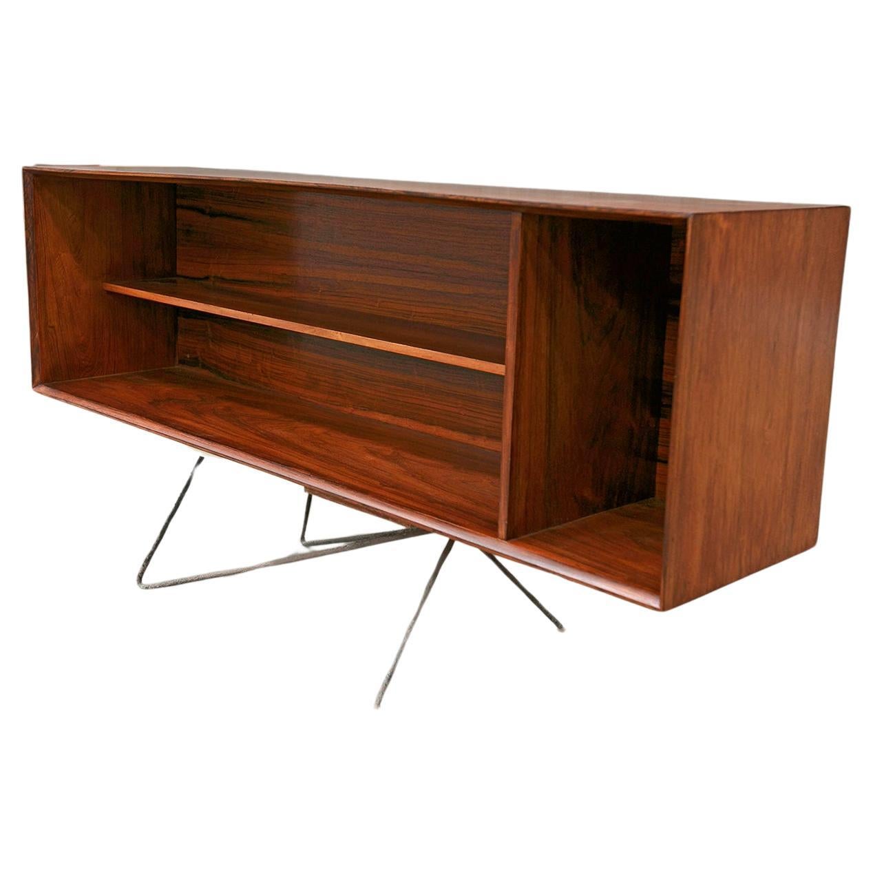 Floating Wall Sideboard in Hardwood by Carlo Hauner for Forma, c. 1950 Brazil For Sale