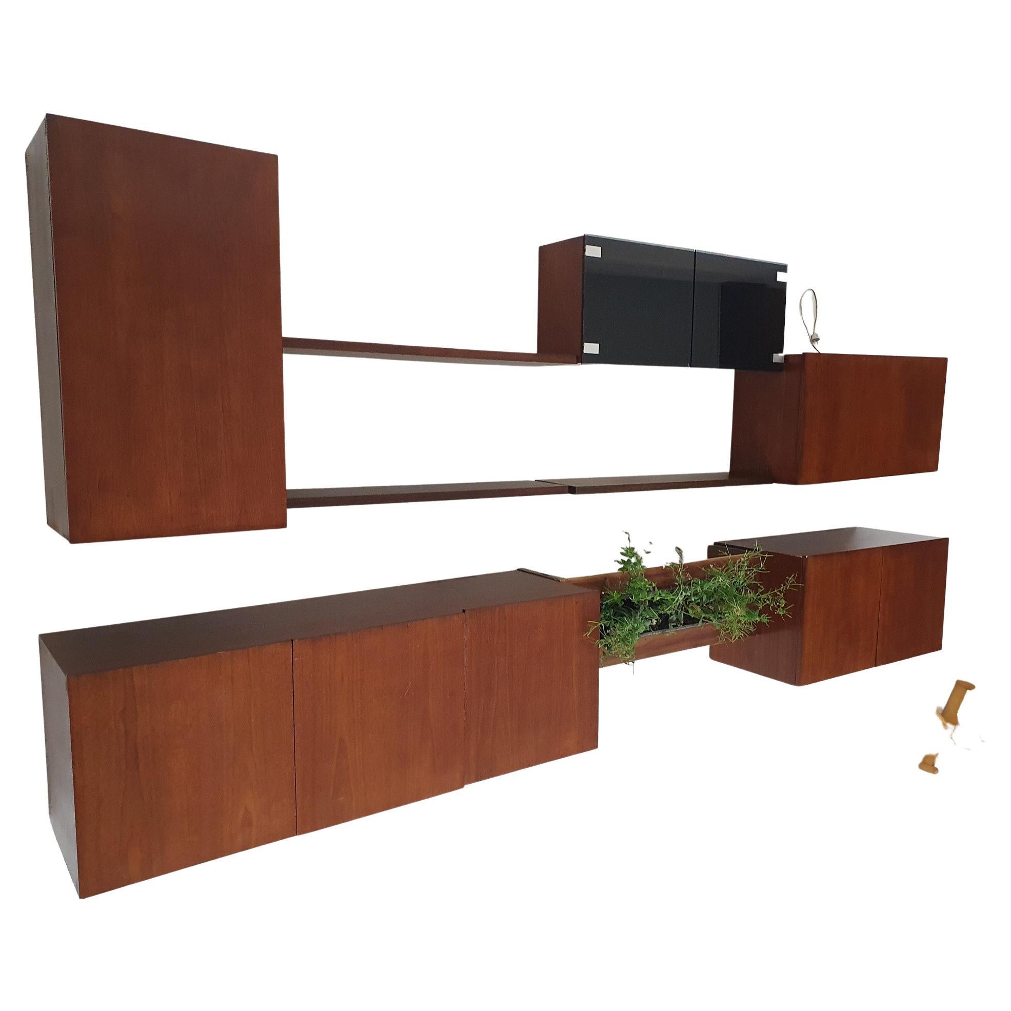 Floating wall unit by Banz Bord, The Netherlands, 1970's For Sale