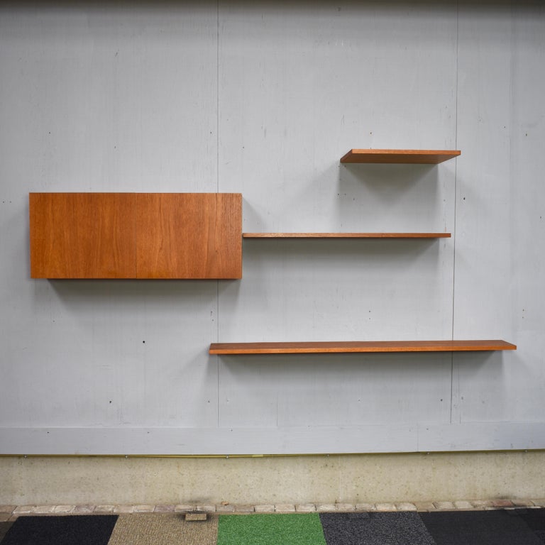 Floating Wall Unit in Teak by Banz Bord, Germany, circa 1970 at 1stDibs
