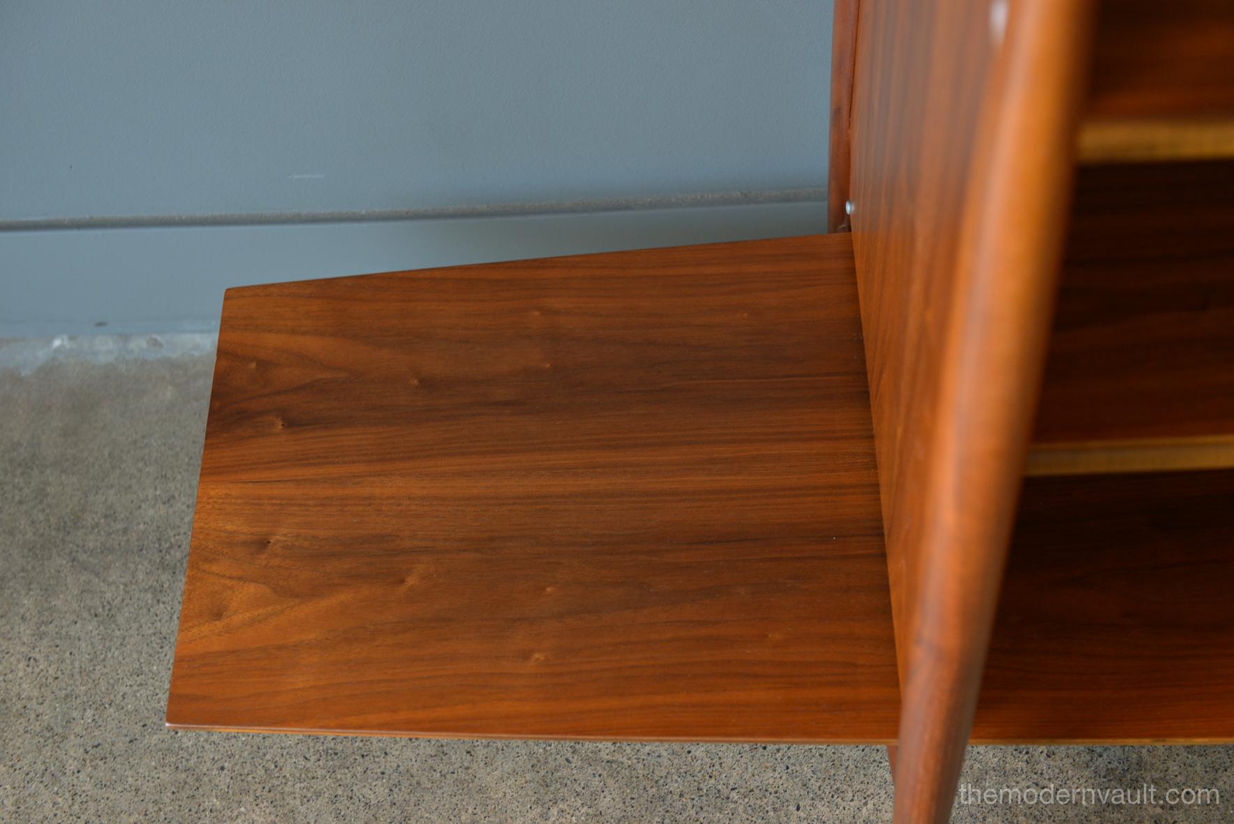 Floating Walnut Bookcase or Media Cabinet, circa 1965 9