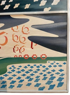 “Flock of Saturns” Diptych by Austin Artist, Robert Wymer, Acrylic on White Oak