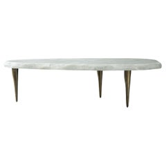 Floe Coffee Table I by DeMuro Das in White Quartz with Solid Bronze