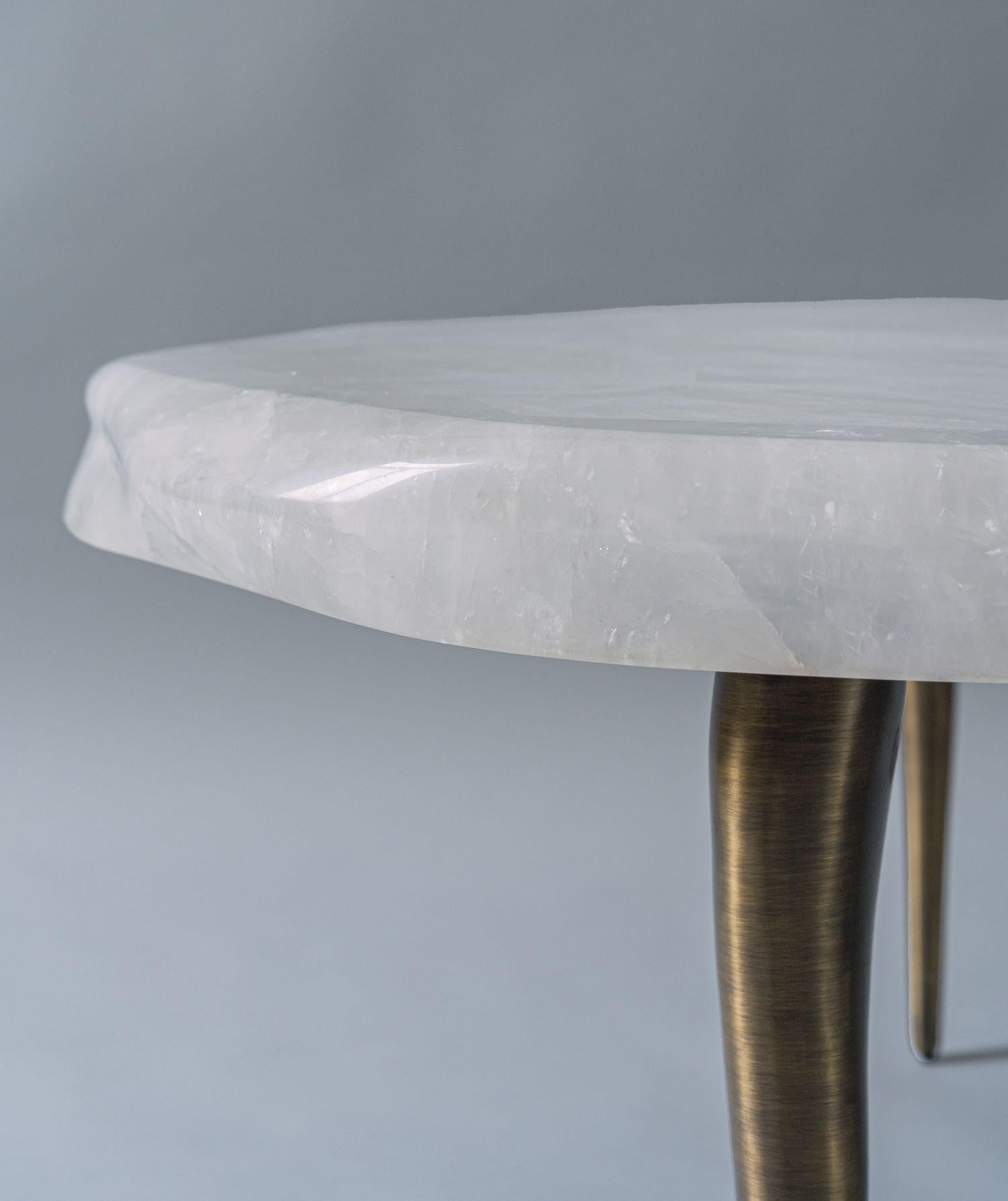 Table basse Floe Nested de DeMuro Das en quartz blanc et bronze massif Neuf - En vente à New York, NY