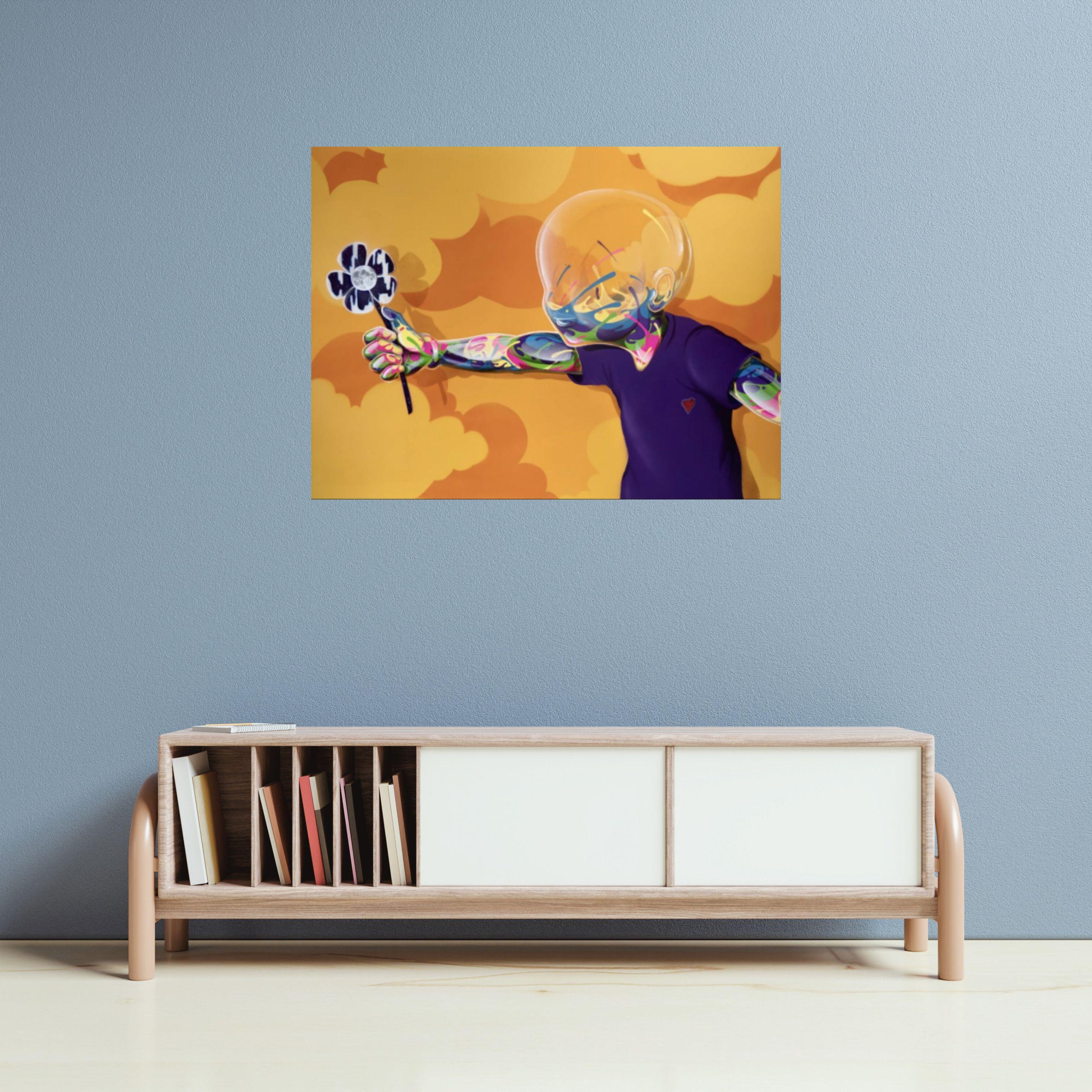 Blumen-Mond-Leinwand von Flog (2024) im Angebot 2