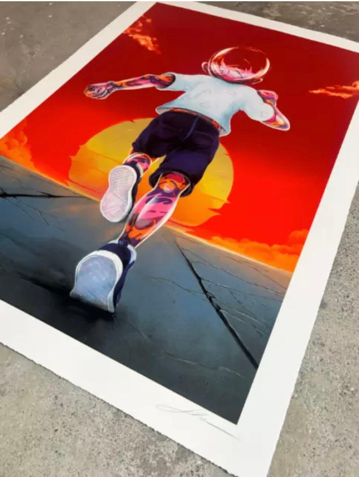 Flog New Horizons (Blood Sky with Gold Leaf Sun) For Sale 1