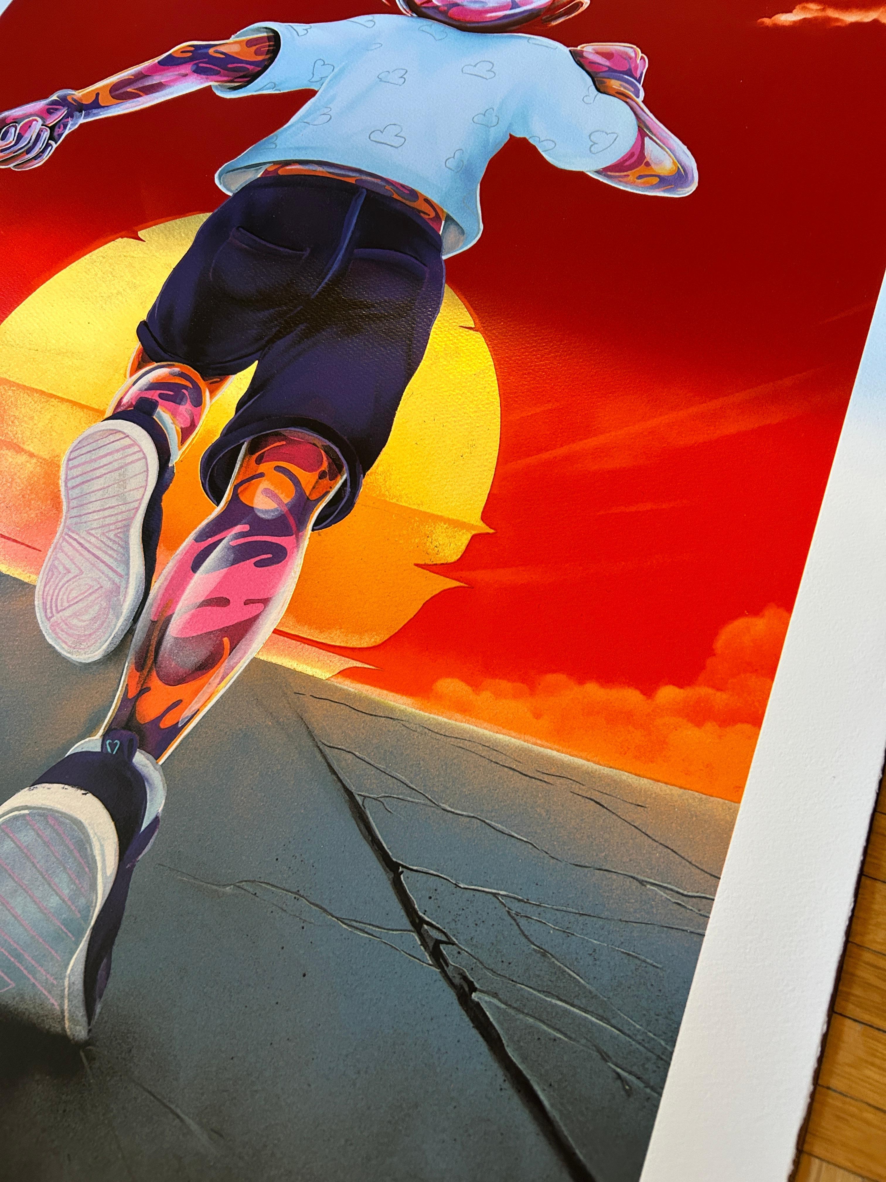 Flog New Horizons (Blood Sky with Gold Leaf Sun) For Sale 2