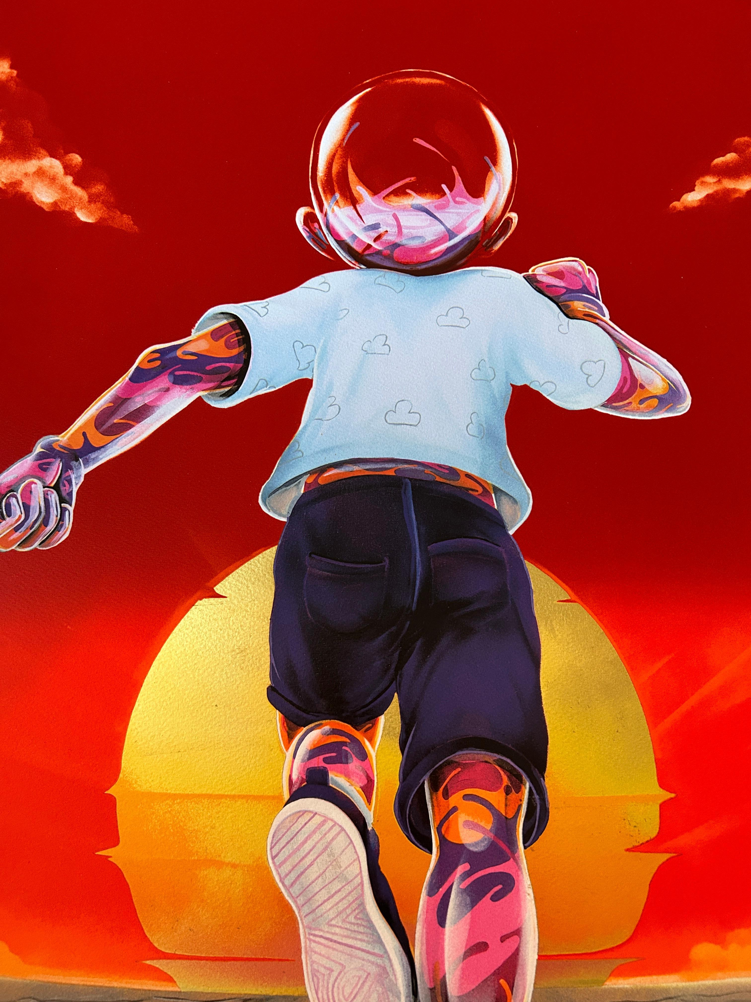 Flog New Horizons (Blood Sky with Gold Leaf Sun) For Sale 4