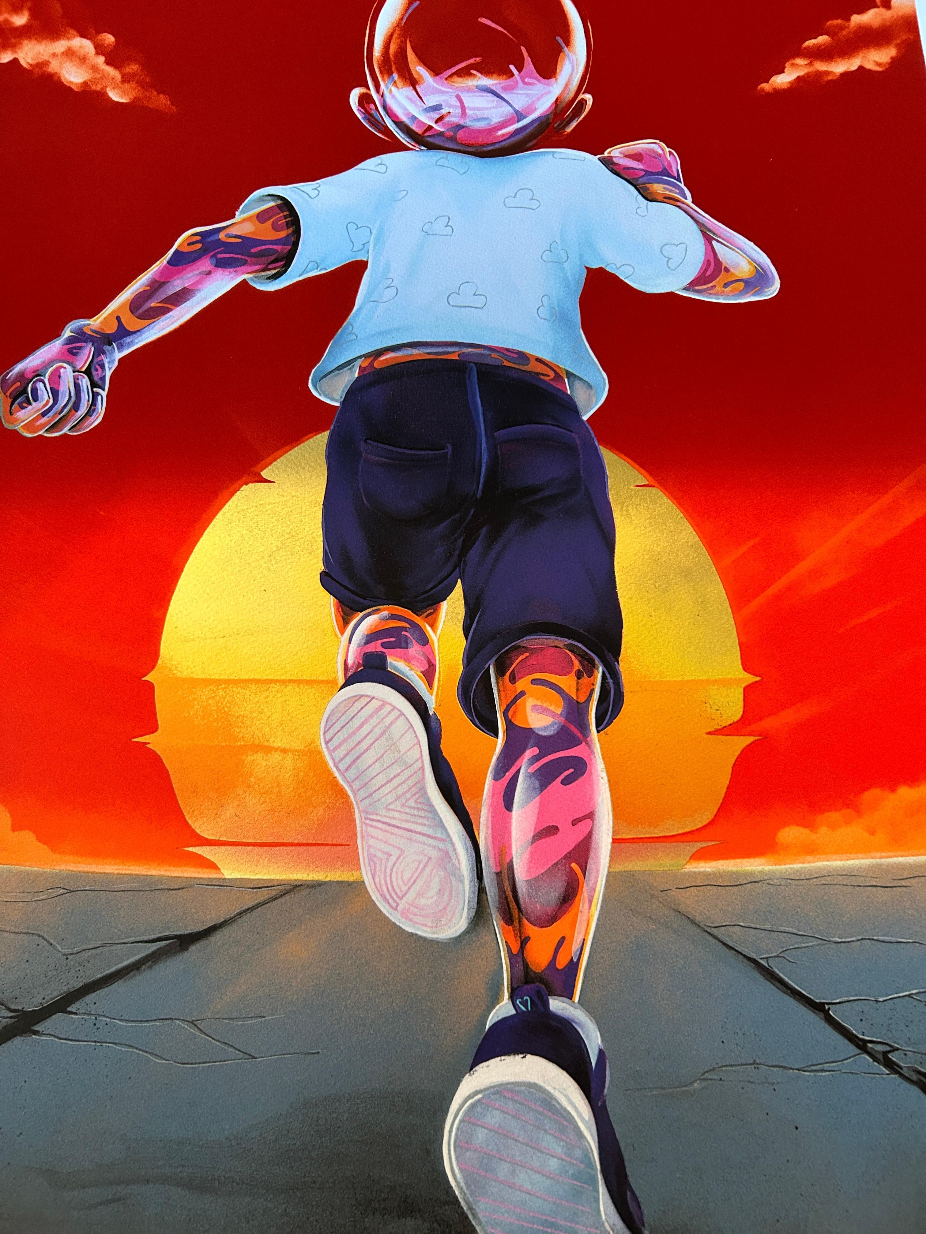 Flog New Horizons (Blood Sky with Gold Leaf Sun) For Sale 5