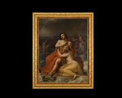 Flood, After Neoclassical Oil Painting Adolf Chwala, Austrian Artist