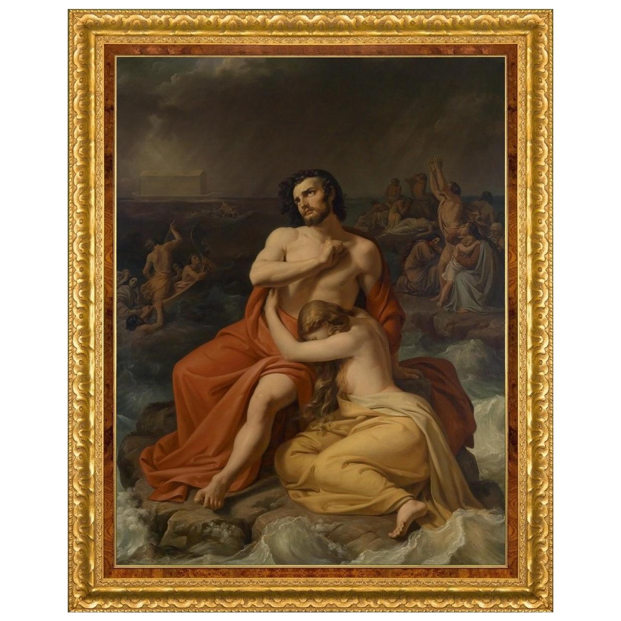 Flood, After Neoclassical Oil Painting Adolf Chwala, Austrian Artist For Sale