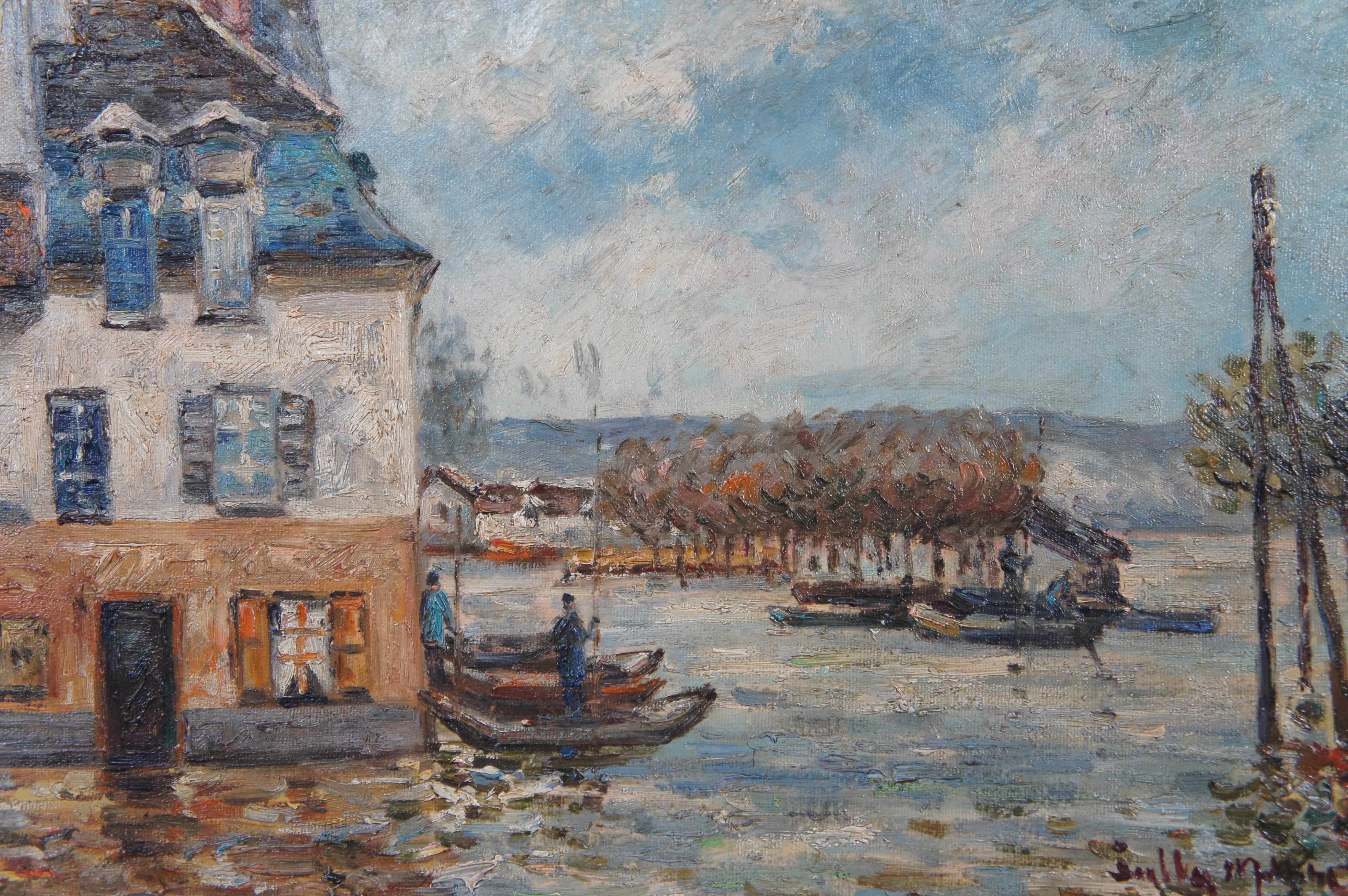 20th Century Flood at Port-Marly French Impressionist Oil Painting After Alfred Sisley 26