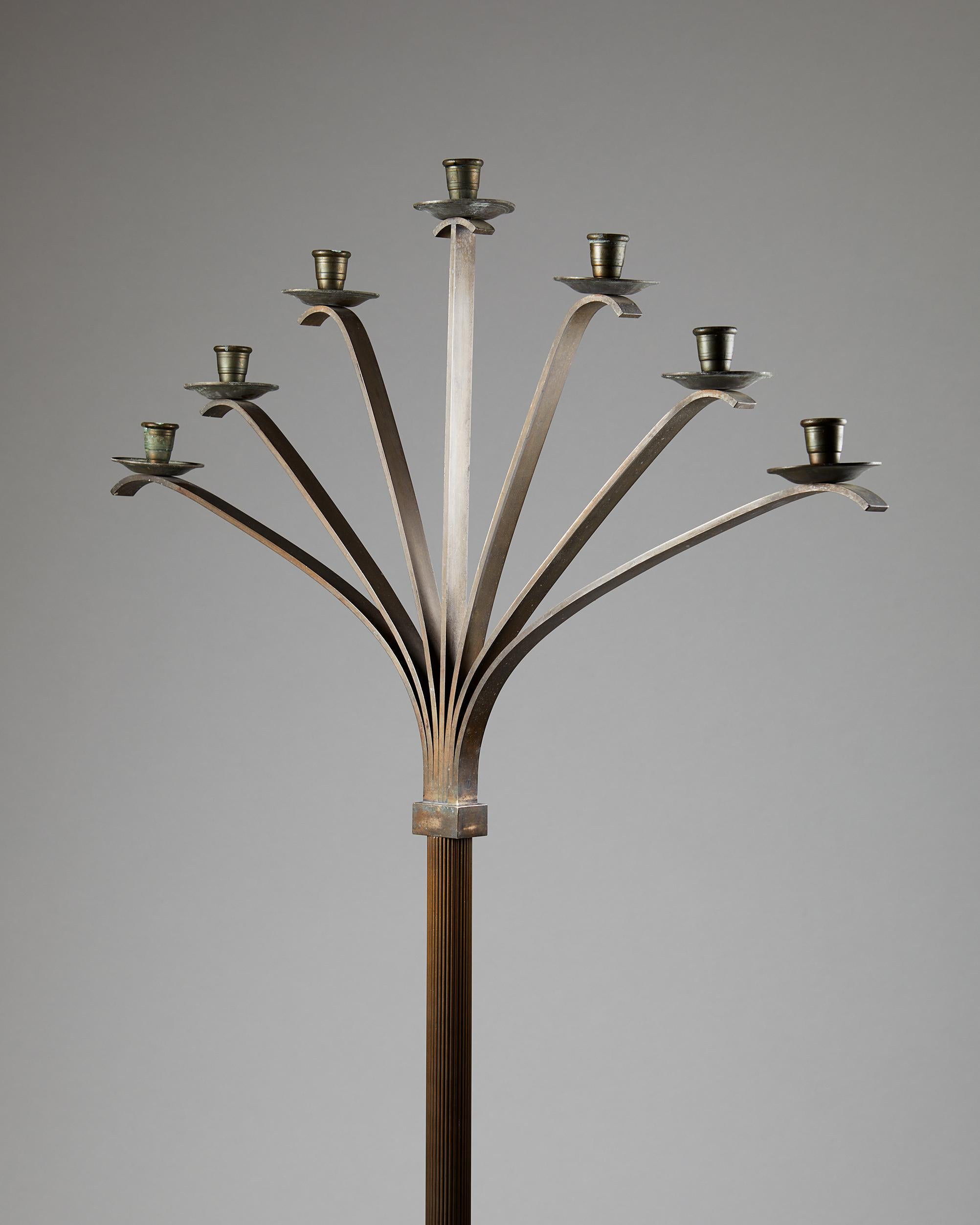 Floor Candelabra, Anonymous, Denmark, 1920s In Good Condition For Sale In Stockholm, SE