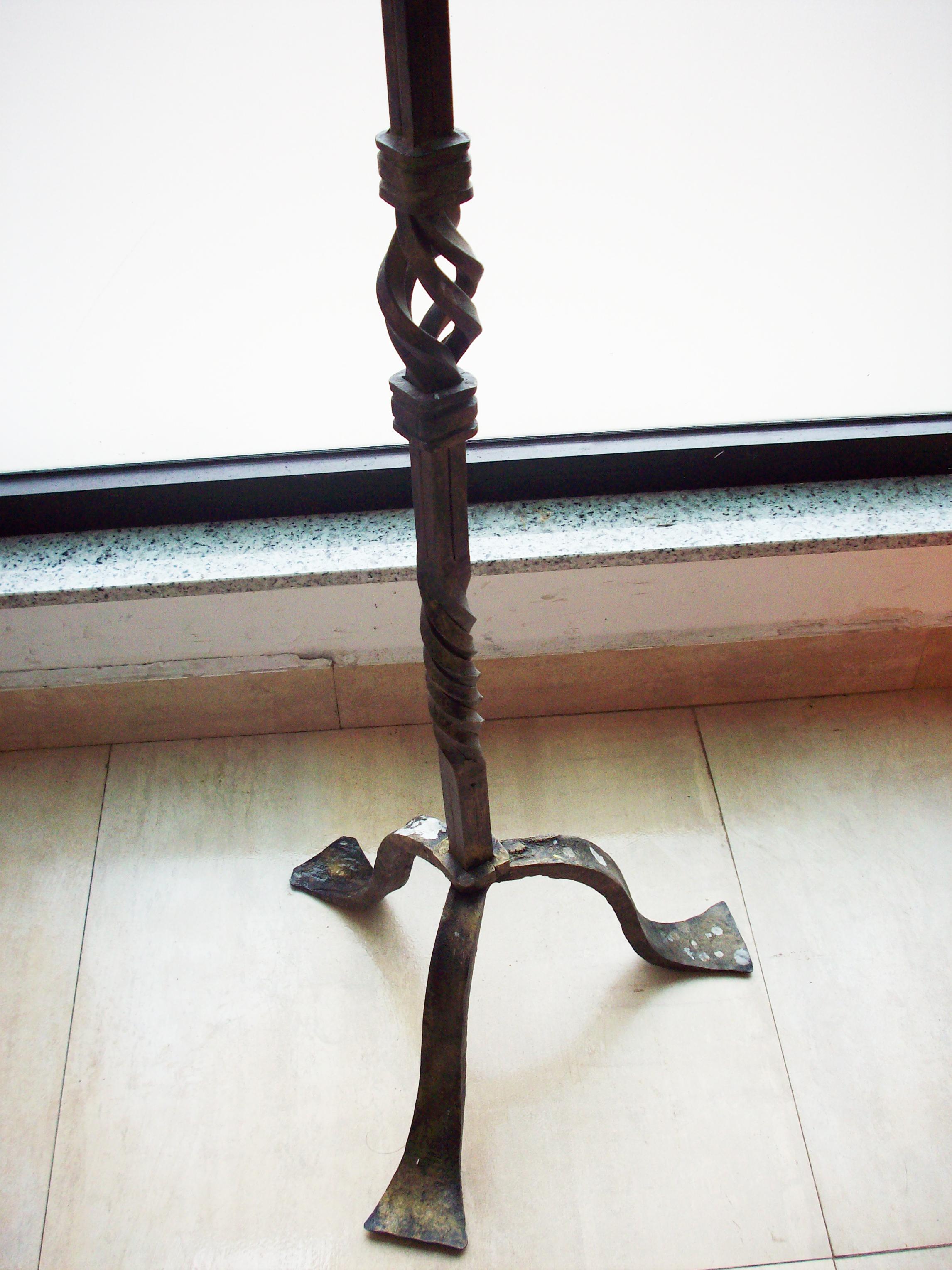 Floor Candle Stands with 9 Candles, Wrought Iron, Spainish Medieval Style In Excellent Condition For Sale In Mombuey, Zamora