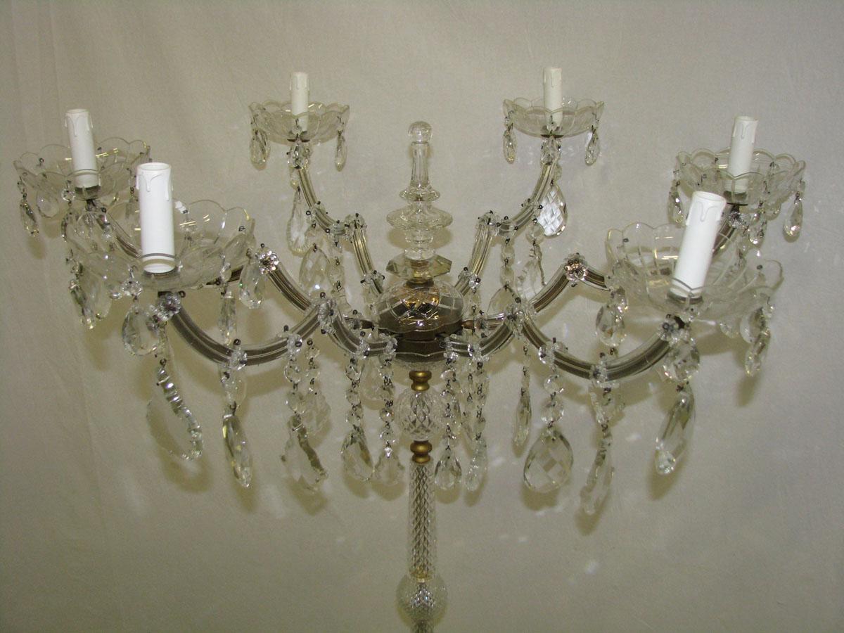 Floor Crystal Candelabrum Marie Therese Style For Sale 1