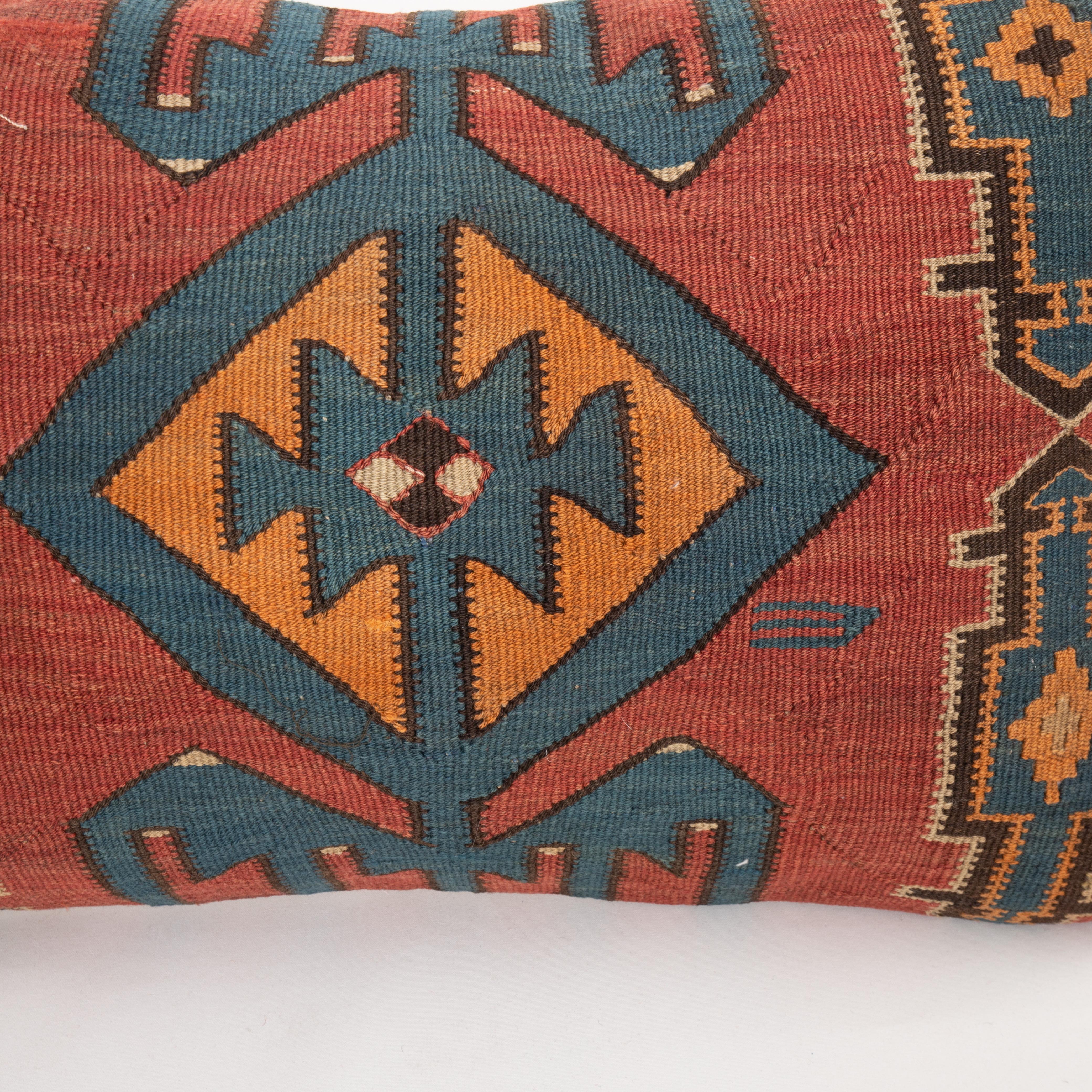  Floor Cushion Made from an Antique Avar Kilim from Dagestan , Early 20th C. In Good Condition For Sale In Istanbul, TR