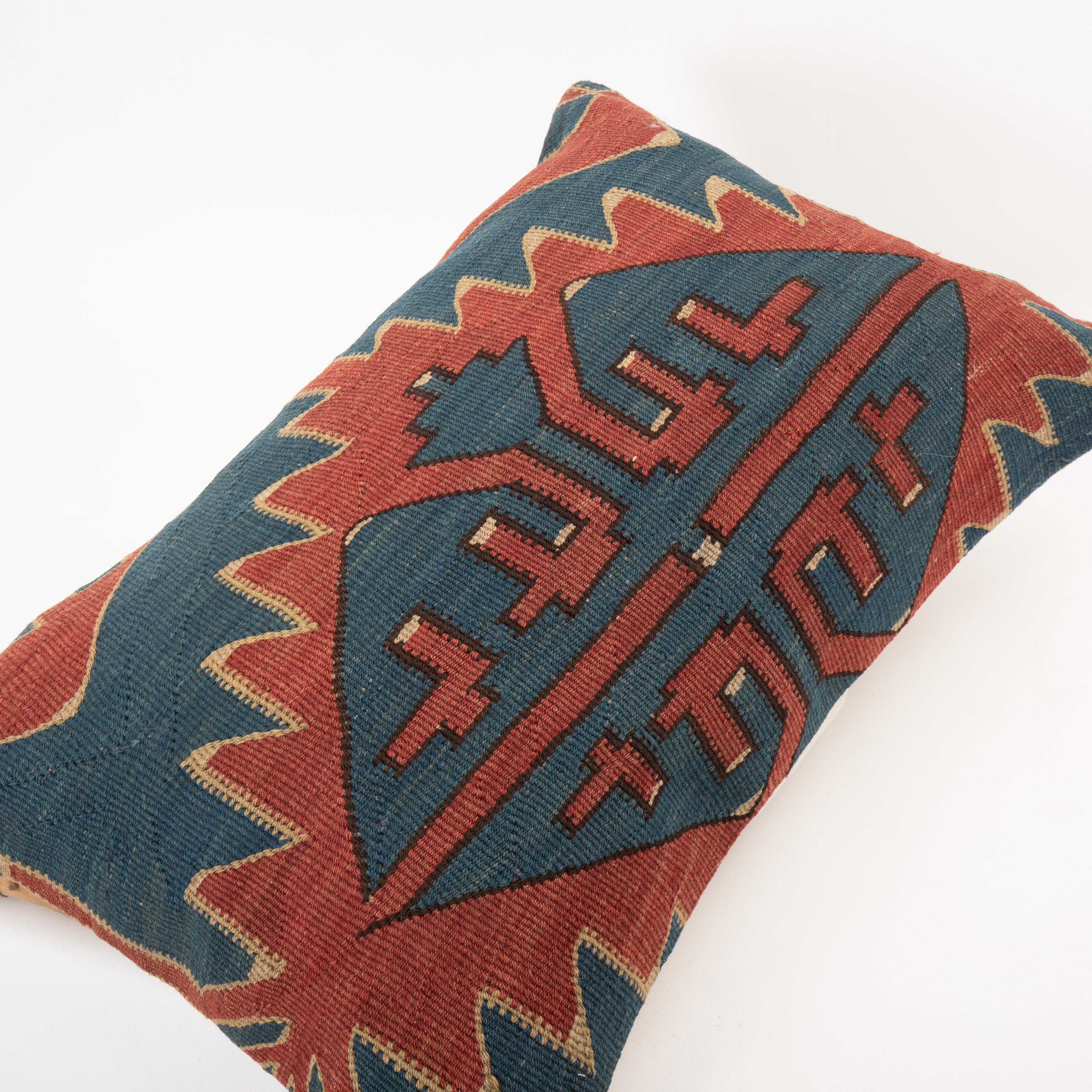20th Century Floor Cushion Made from an Antique Avar Kilim from Dagestan , Early 20th C. For Sale