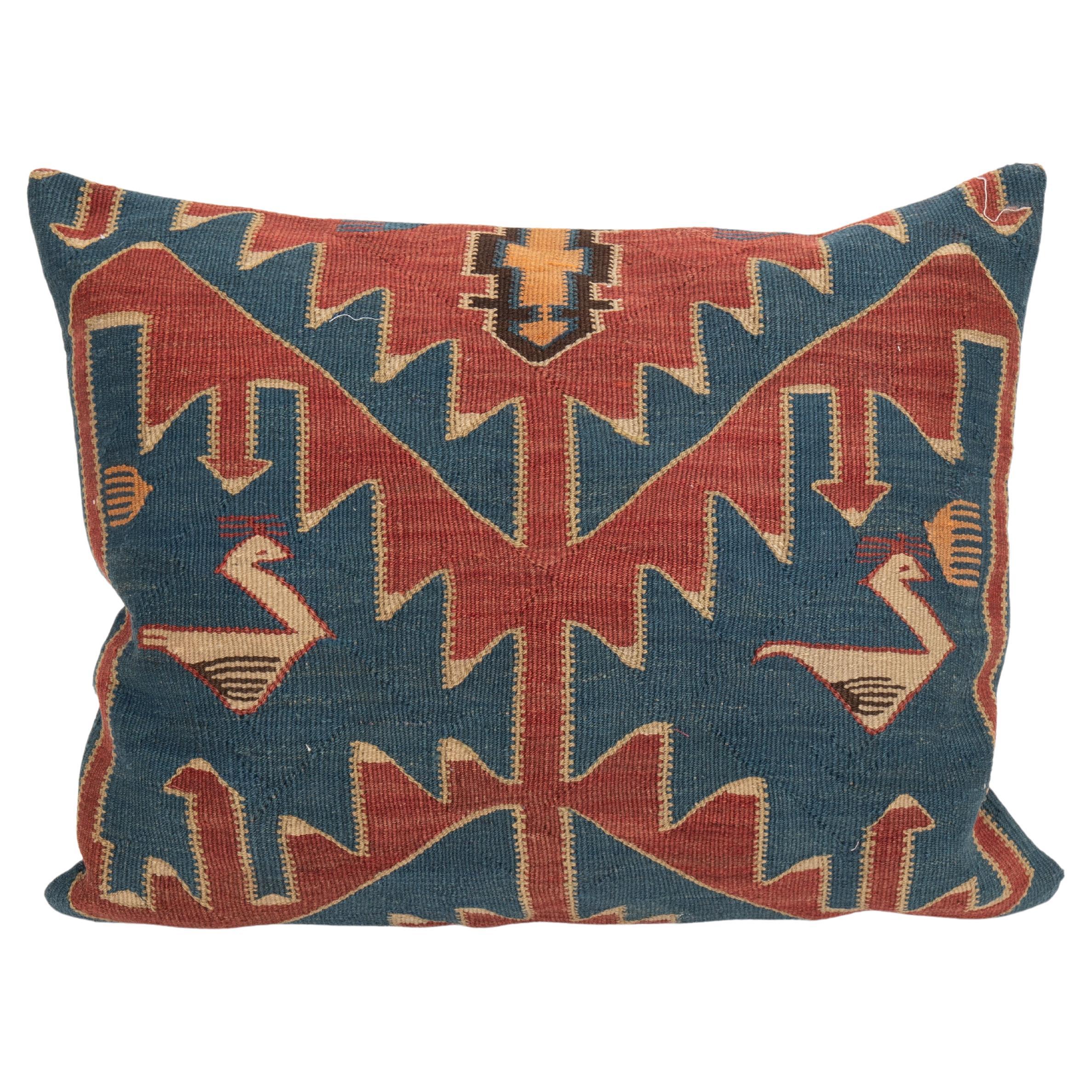  Floor Cushion Made from an Antique Avar Kilim from Dagestan , Early 20th C. For Sale
