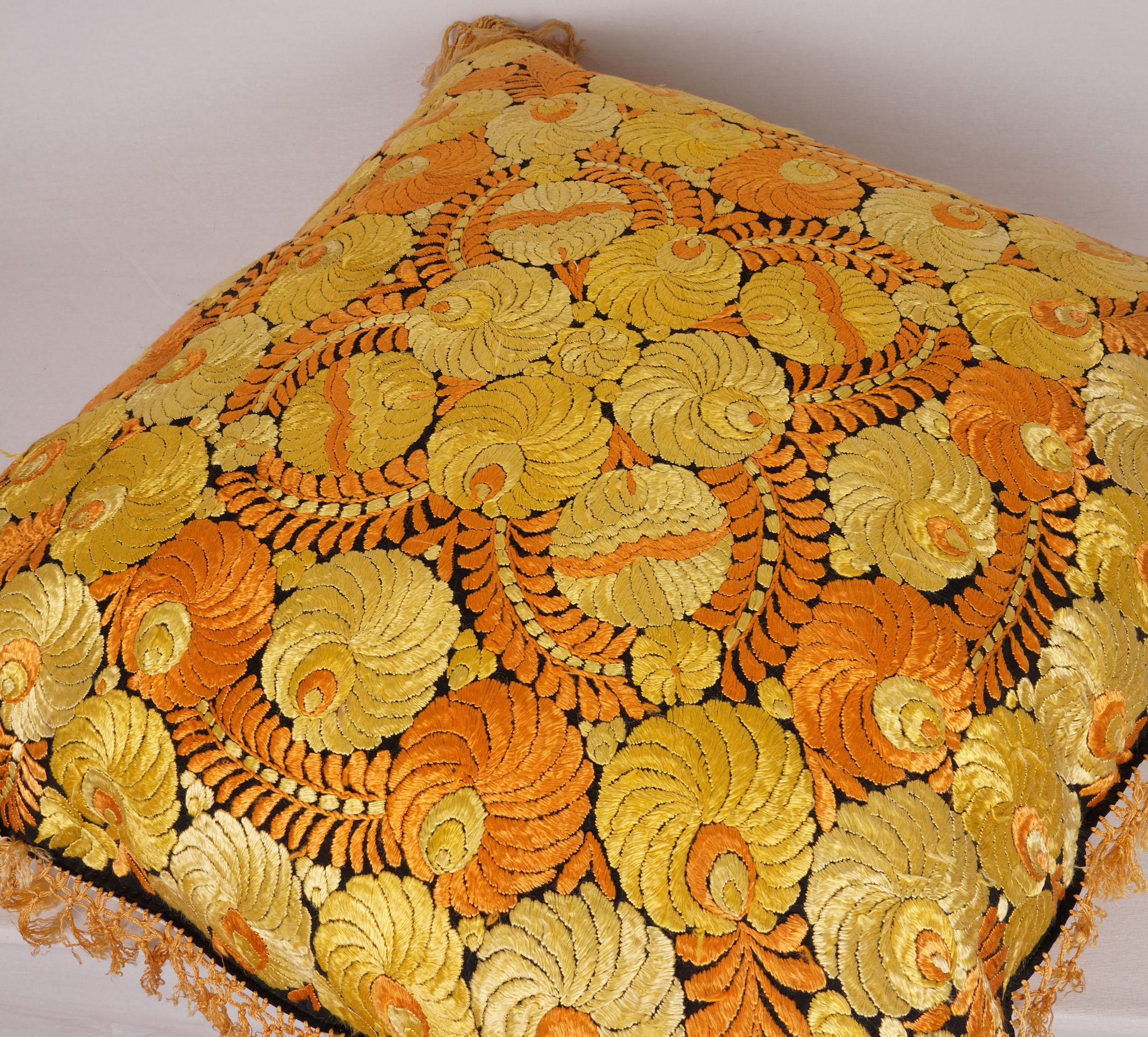 Floor Cushion, Pillowcase Made from a Matyo Embroidery, Hungary, Early 20th C For Sale 3