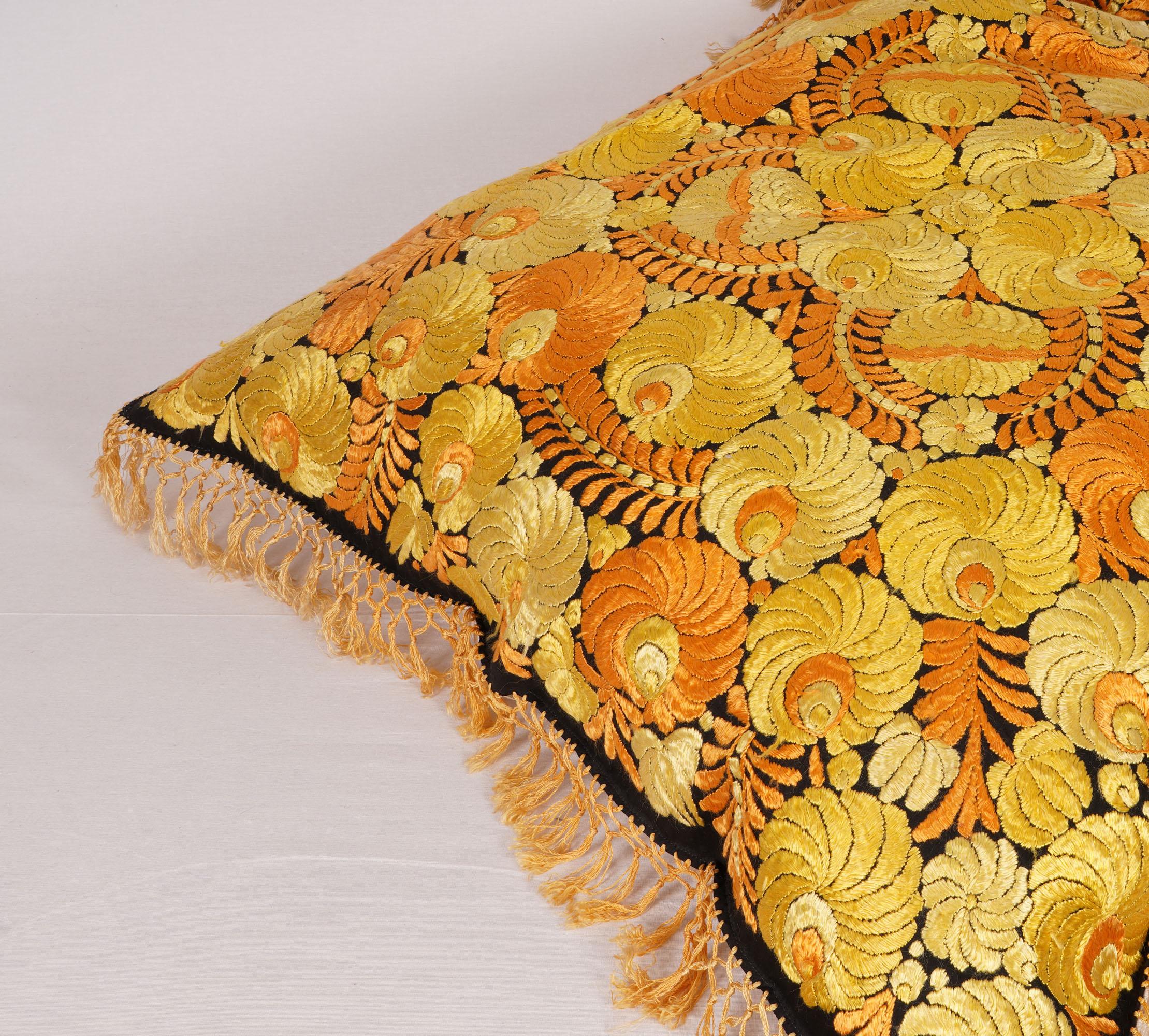 20th Century Floor Cushion, Pillowcase Made from a Matyo Embroidery, Hungary, Early 20th C For Sale