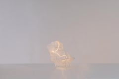 Lampadaire blanc contemporain 01, Oliver & Frederik, tricot et acier, lampe LED