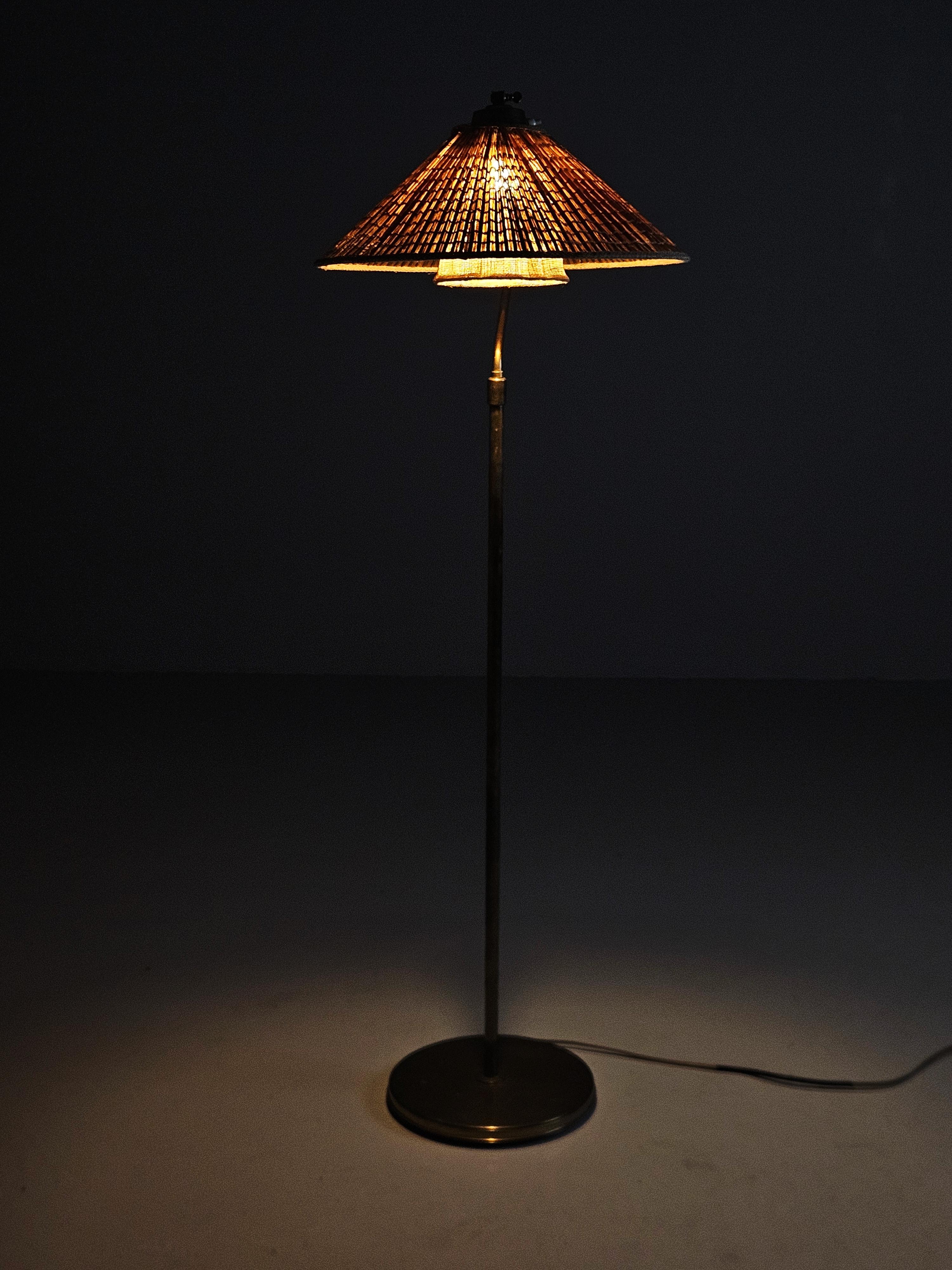 Laiton Lampadaire '30631' de Bertil Brisborg pour Nordiska Kompaniet, Suède, années 1940 en vente
