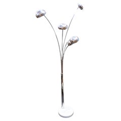 Floor lamp 70s Swedem Ateljé Lyktan, white marble , steel