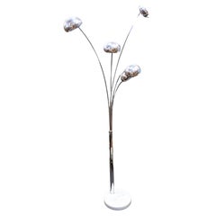 Retro Floor lamp  70s Swedem Ateljé Lyktan, white marble , steel