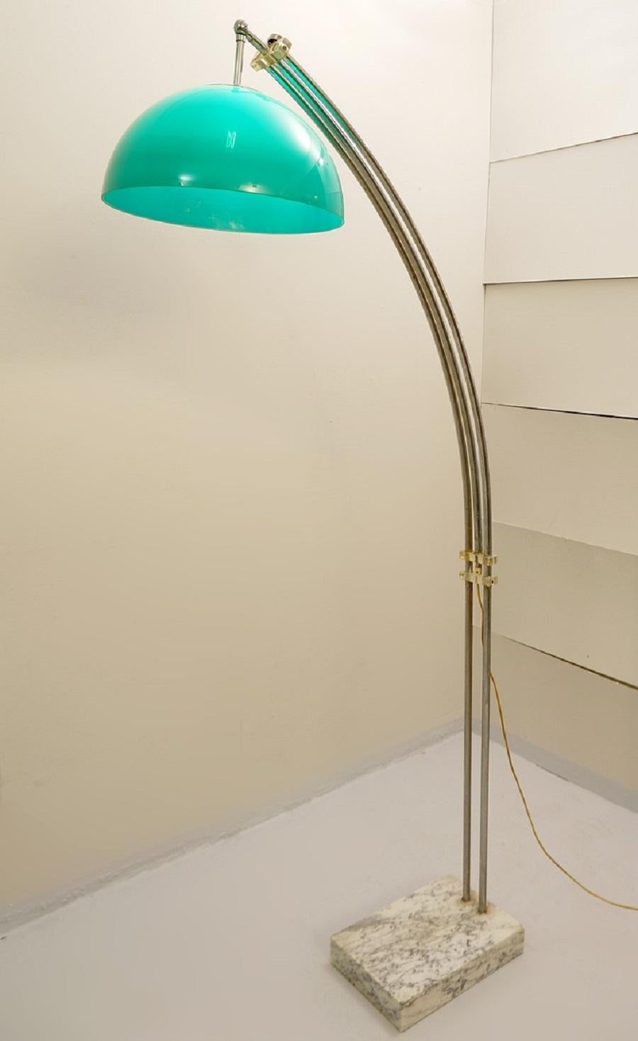 European Floor Lamp Adjustable Arc by Harvey Guzzini for Meblo, 1970s For Sale