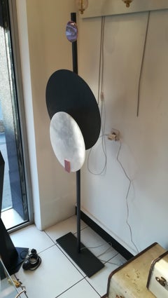 Floor Lamp, Alabaster, Copper and Metal