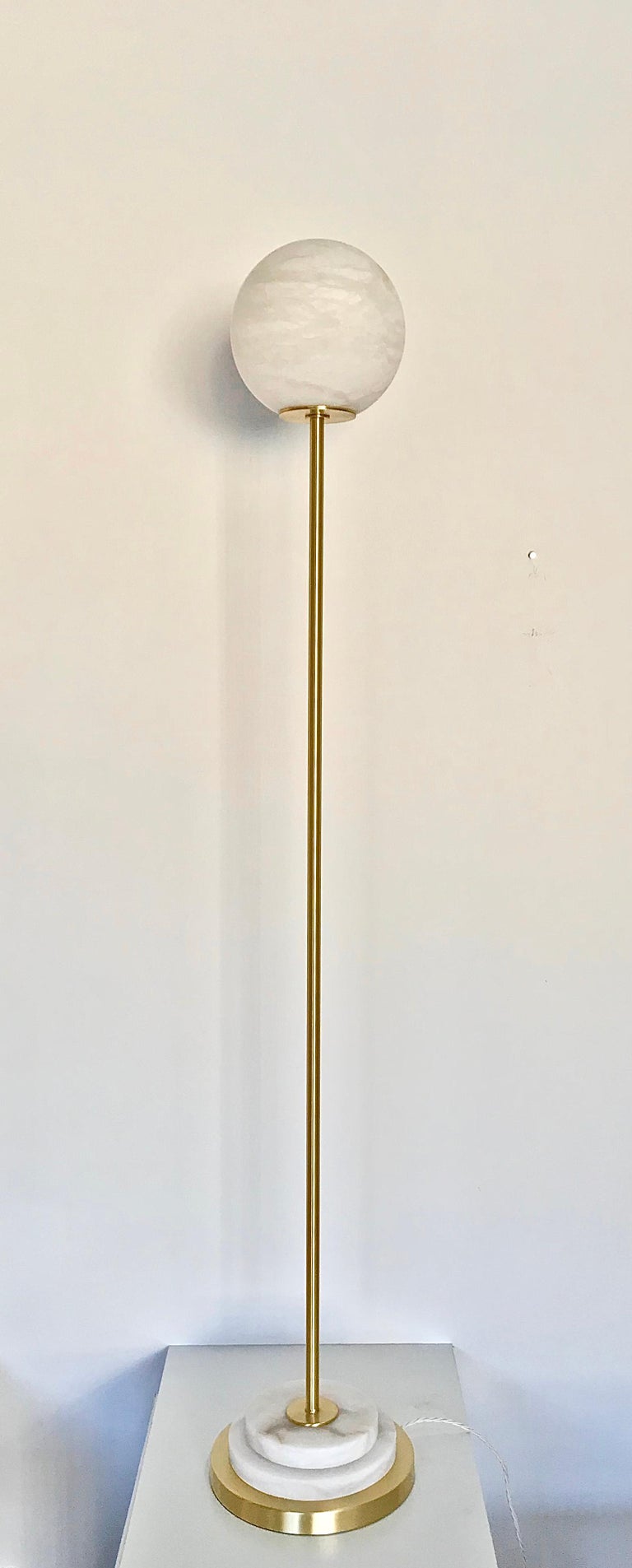 Minimal Floor Lamp "Alabaster Moon" For Sale at 1stDibs