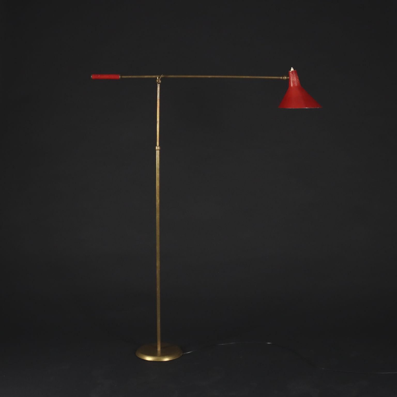 Floor Lamp Aluminum Italy 1950s In Good Condition For Sale In Milano, IT