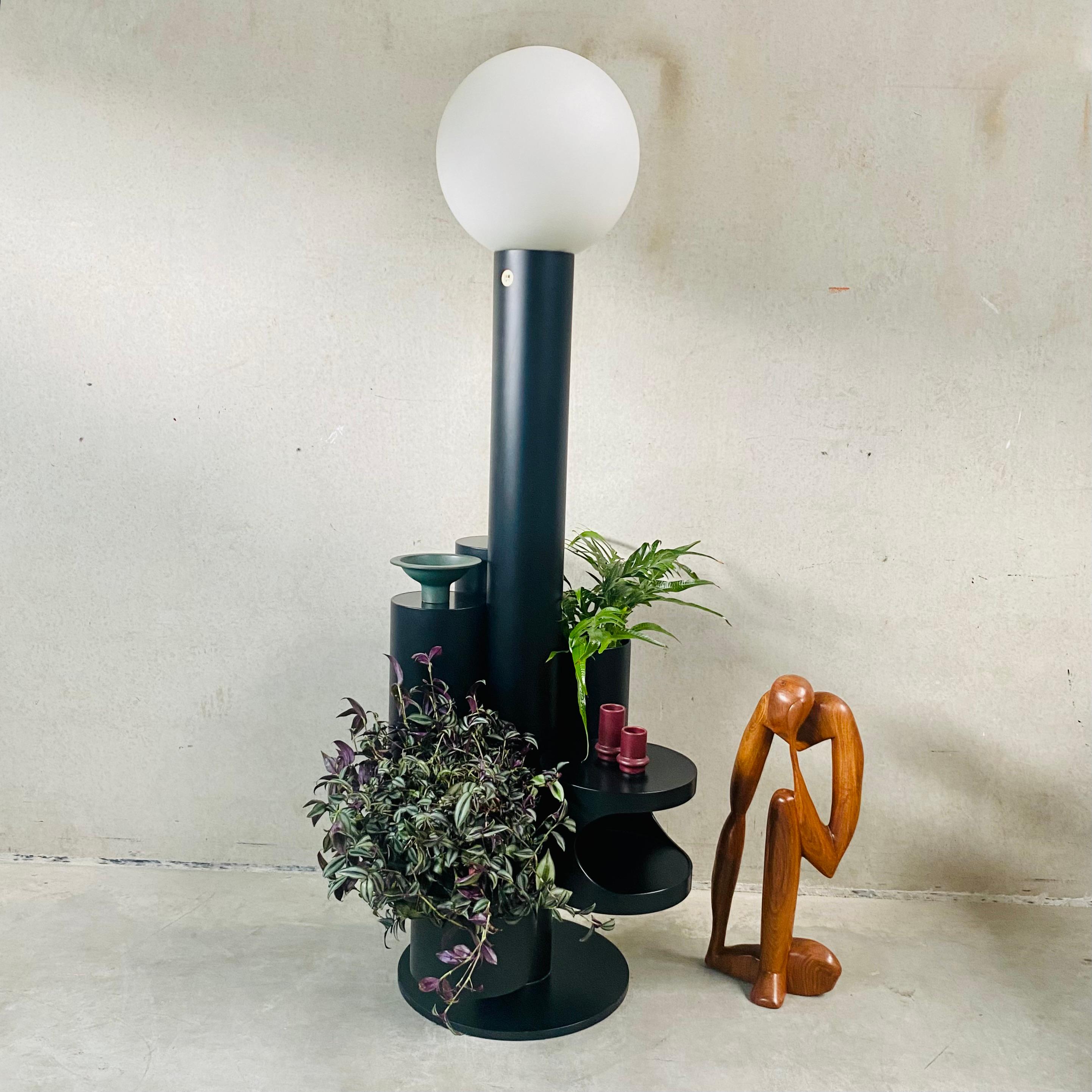 floor lamp with plant stand