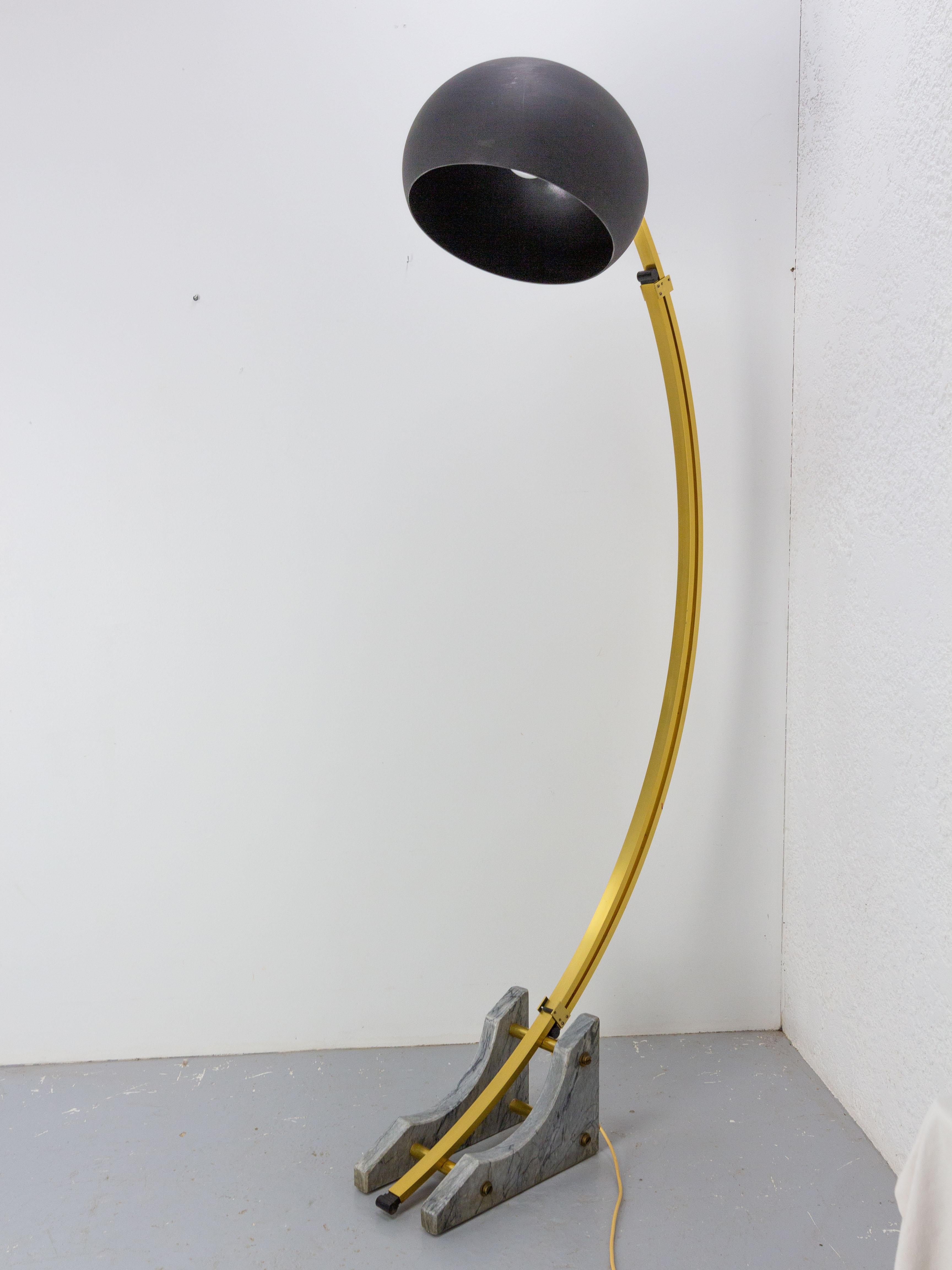 Mid-Century Modern Floor Lamp Arc by Goffredo Reggiani, Italian Lampadaire, circa 1970 For Sale