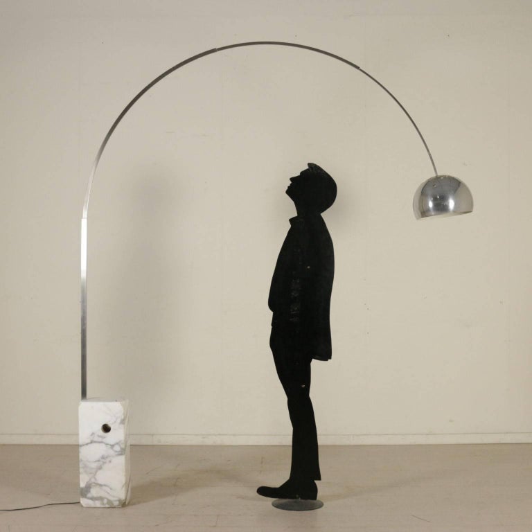Floor Lamp Arco by Castiglioni Brothers for Flos Marble Steel Vintage