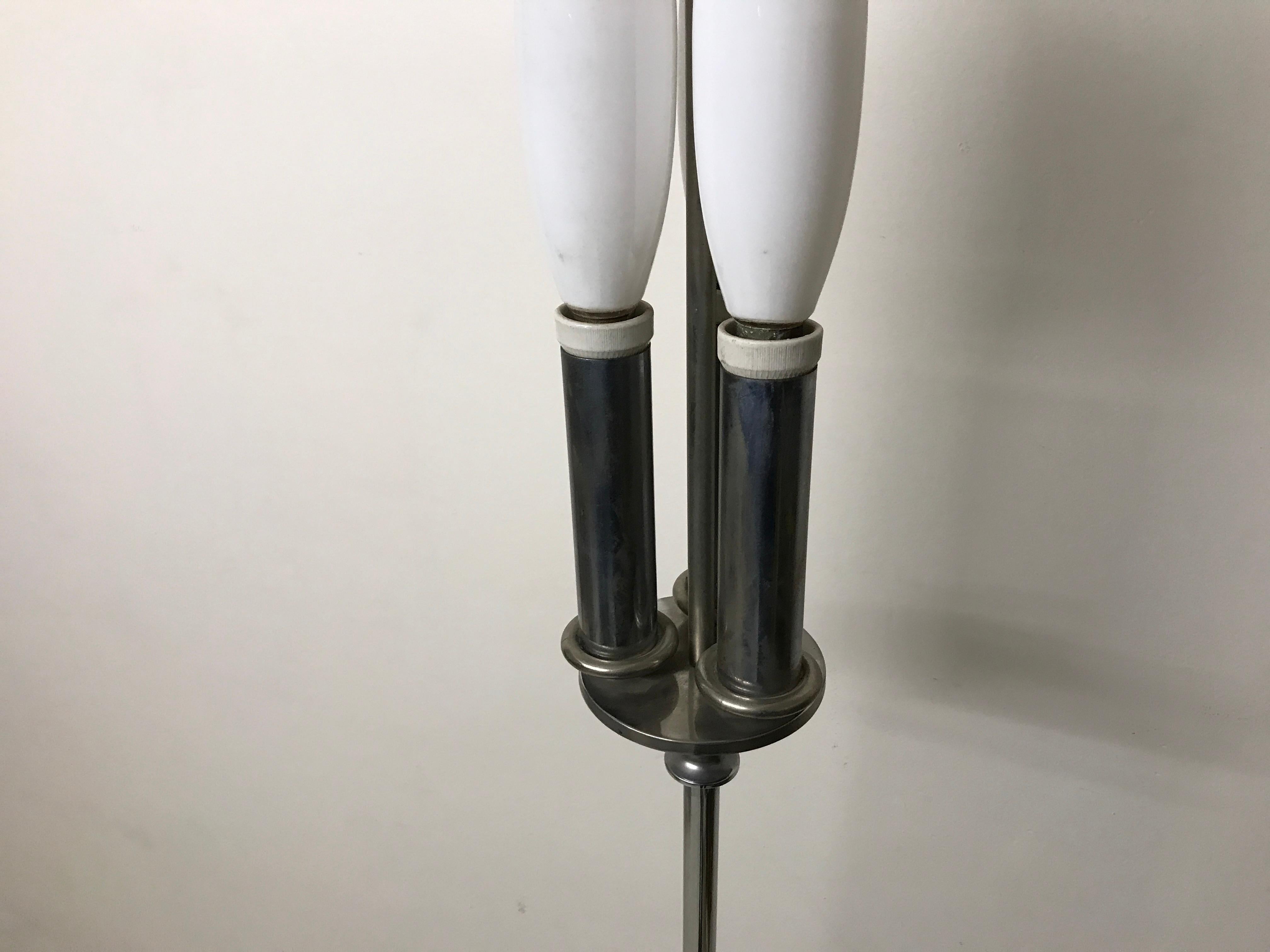 Floor Lamp Art Deco 1930, France, Materials, Chrome and Wood For Sale 2